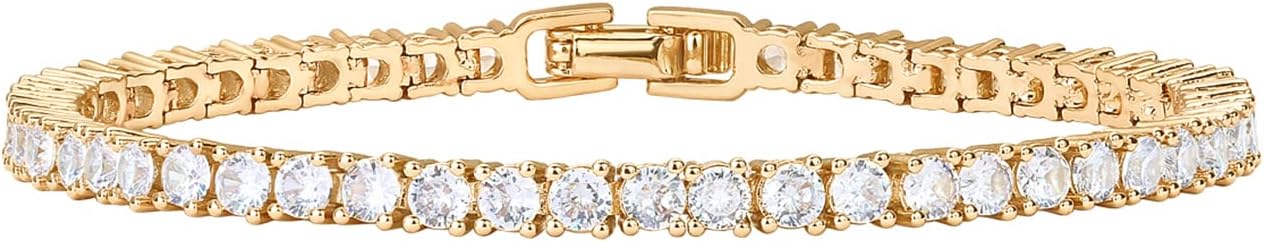 PAVOI 14K Gold Plated Tennis Bracelets for Women -... - Image 2