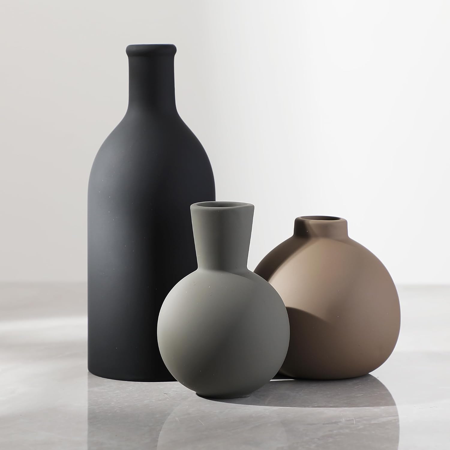 Ceramic Vase Set of 3, Vases Home Decor Rustic Vas... - Image 2