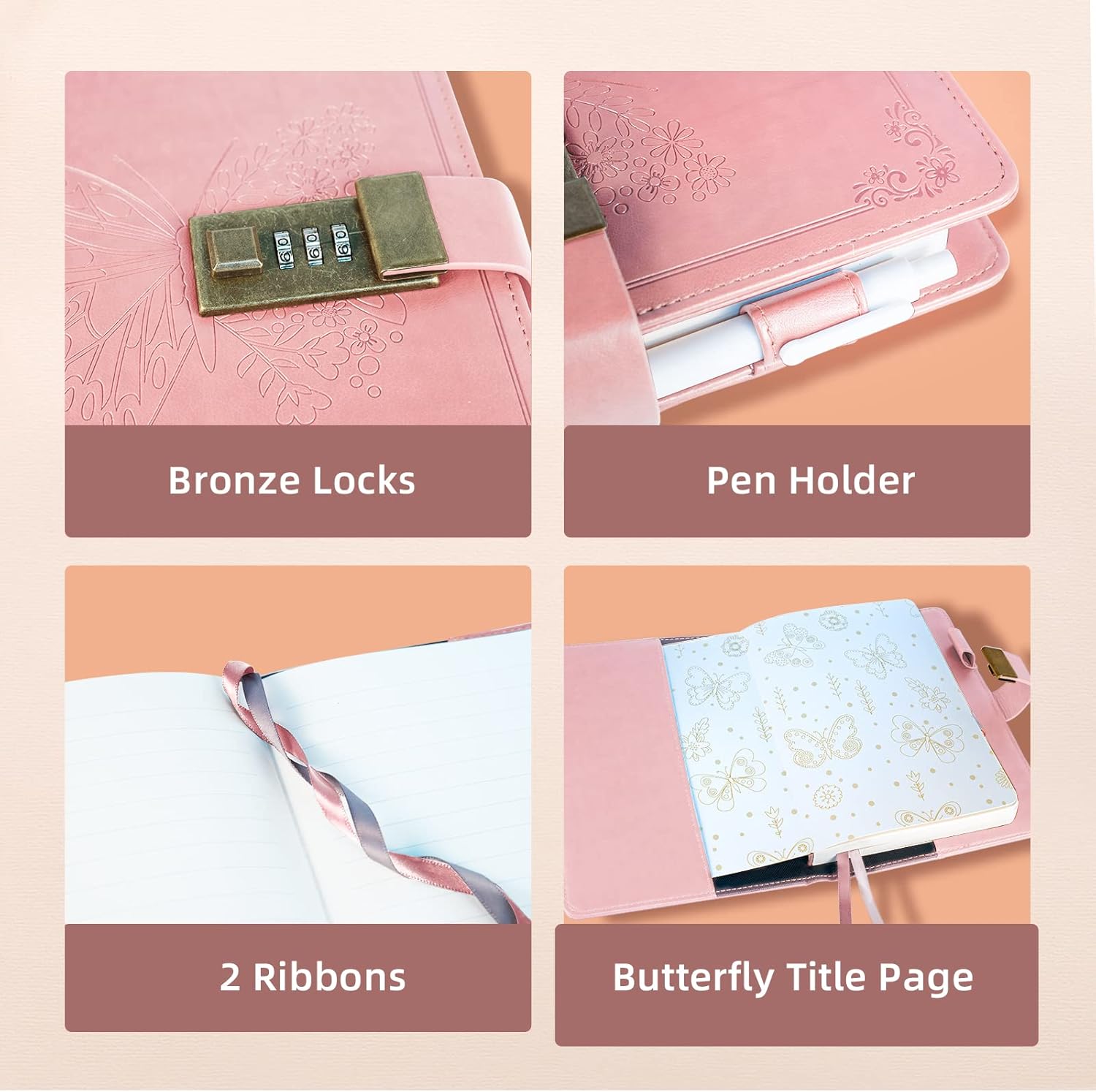 Diary with Lock, Journal for Women Girls, Vintage ... - Image 6