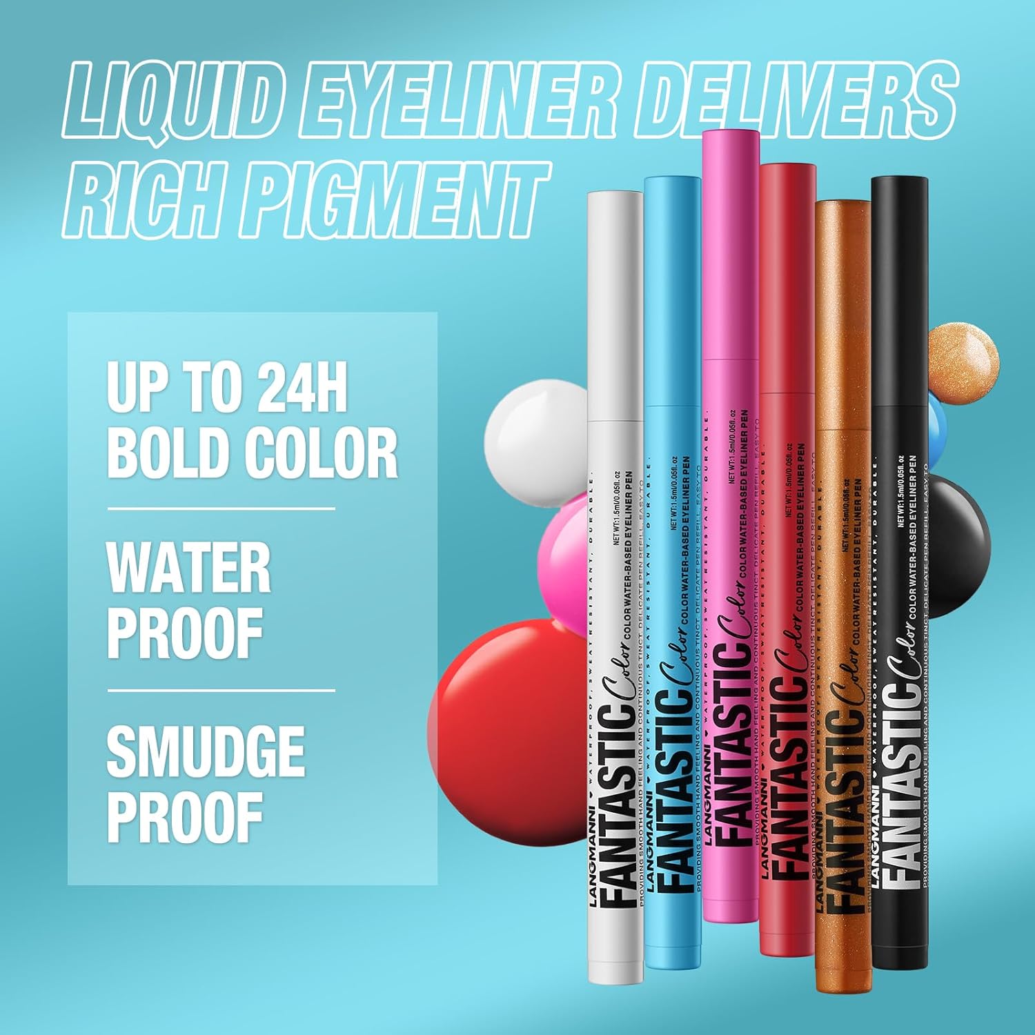 LANGMANNI 12 Colors Matte Liquid Eyeliner Set, Neo... - Image 5