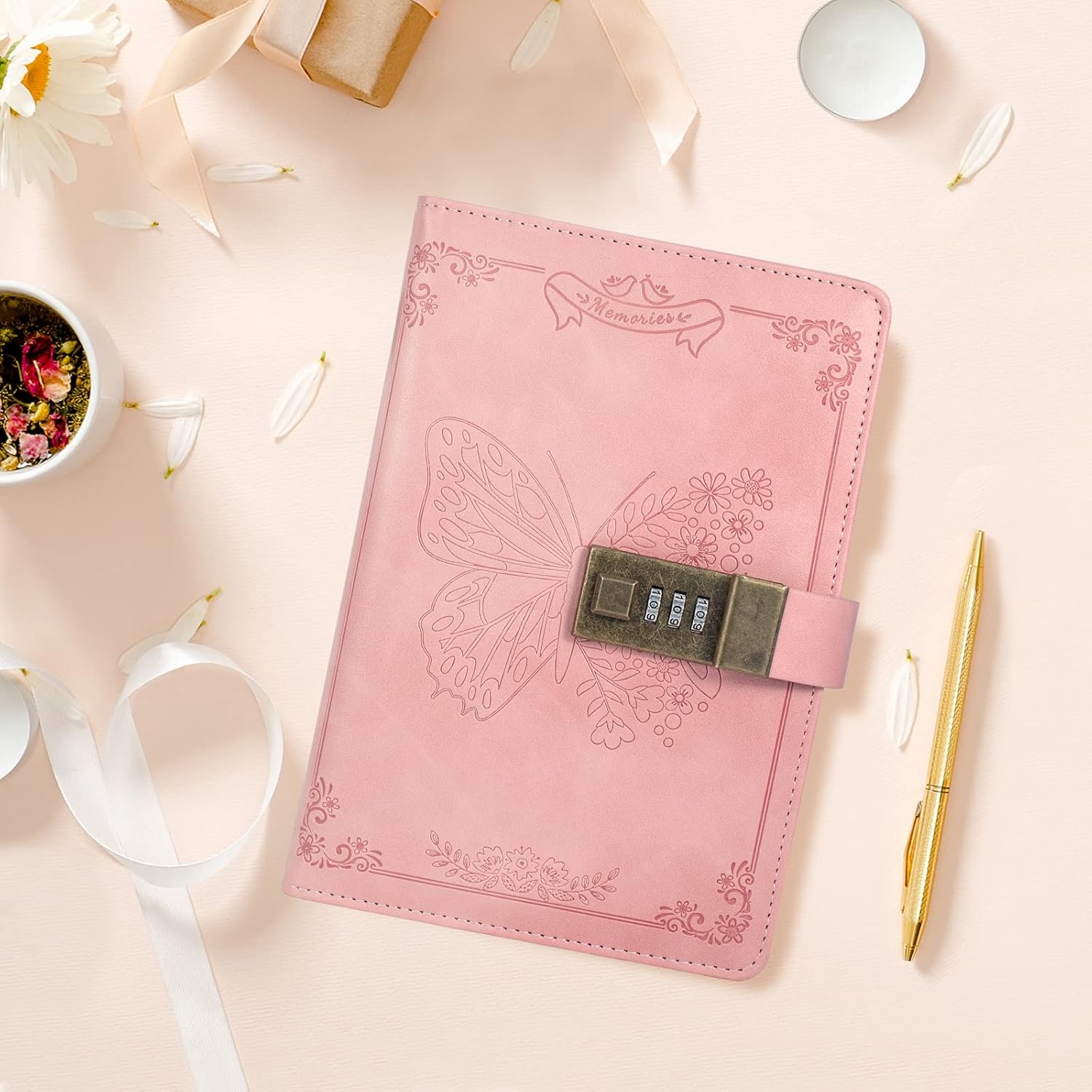 Diary with Lock, Journal for Women Girls, Vintage ... - Image 4
