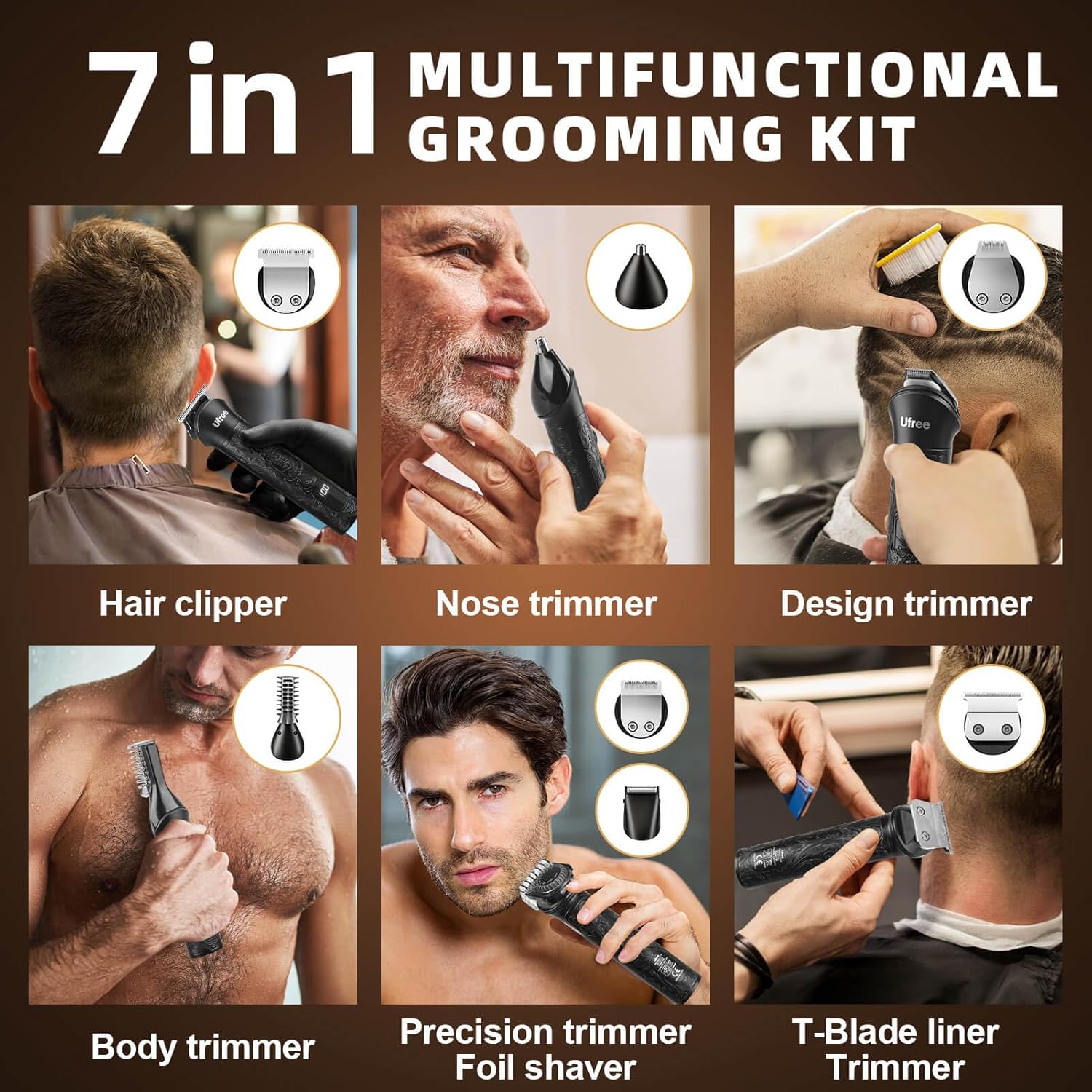 Ufree Beard Trimmer for Men, Electric Razor Shaver... - Image 4