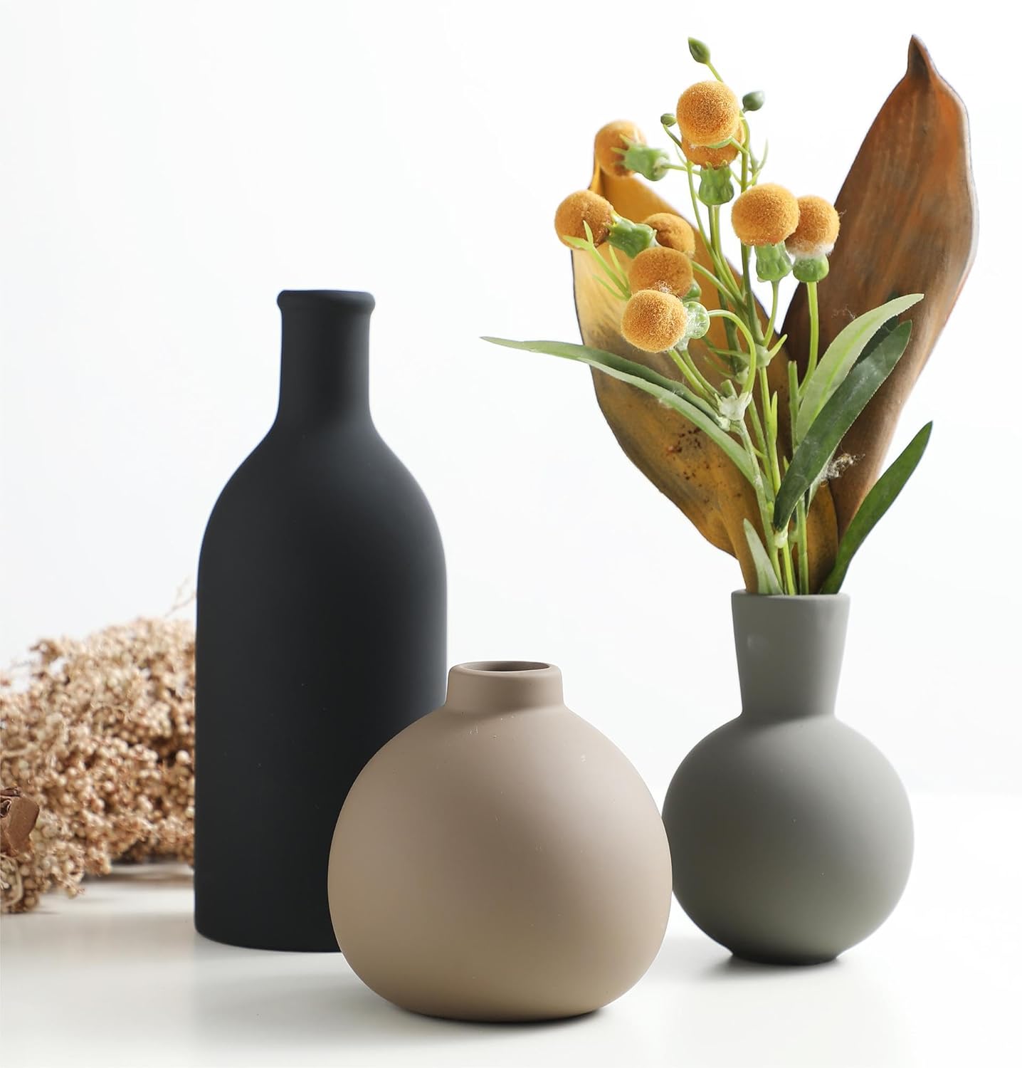 Ceramic Vase Set of 3, Vases Home Decor Rustic Vas... - Image 4