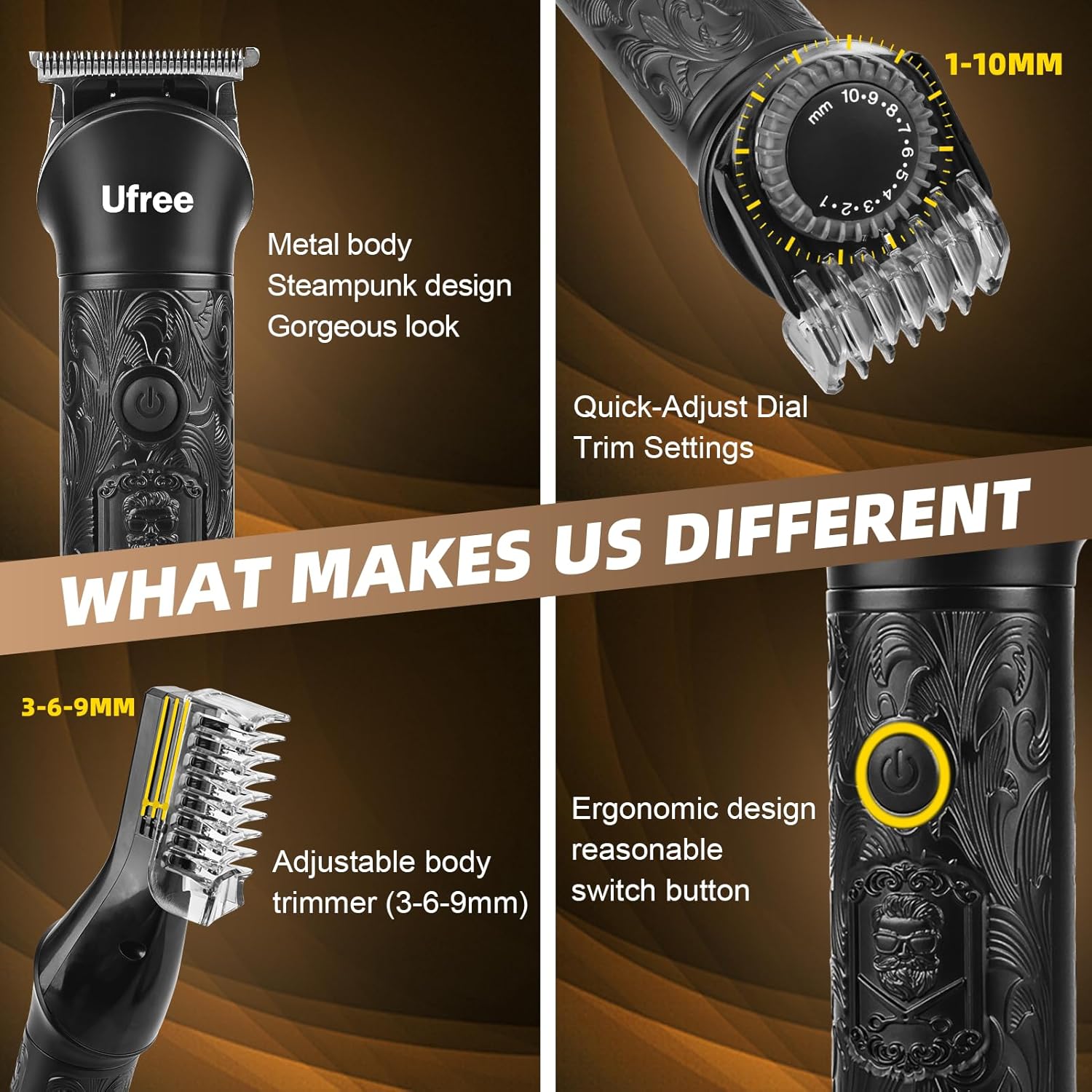 Ufree Beard Trimmer for Men, Electric Razor Shaver... - Image 6