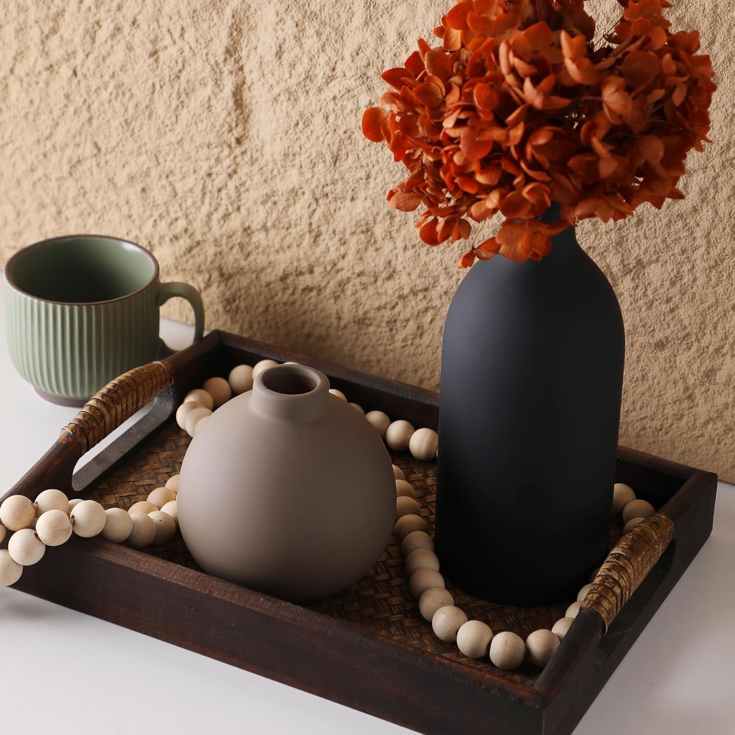 Ceramic Vase Set of 3, Vases Home Decor Rustic Vas... - Image 5