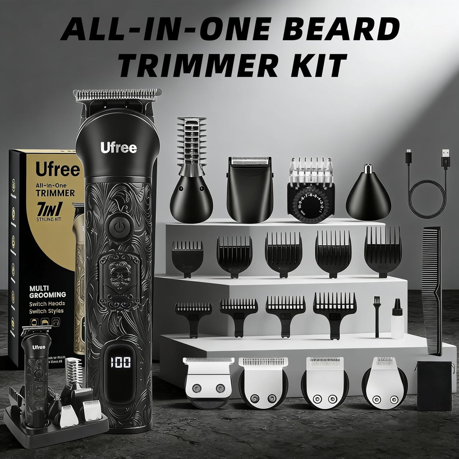 Ufree Beard Trimmer for Men, Electric Razor Shaver... - Image 8