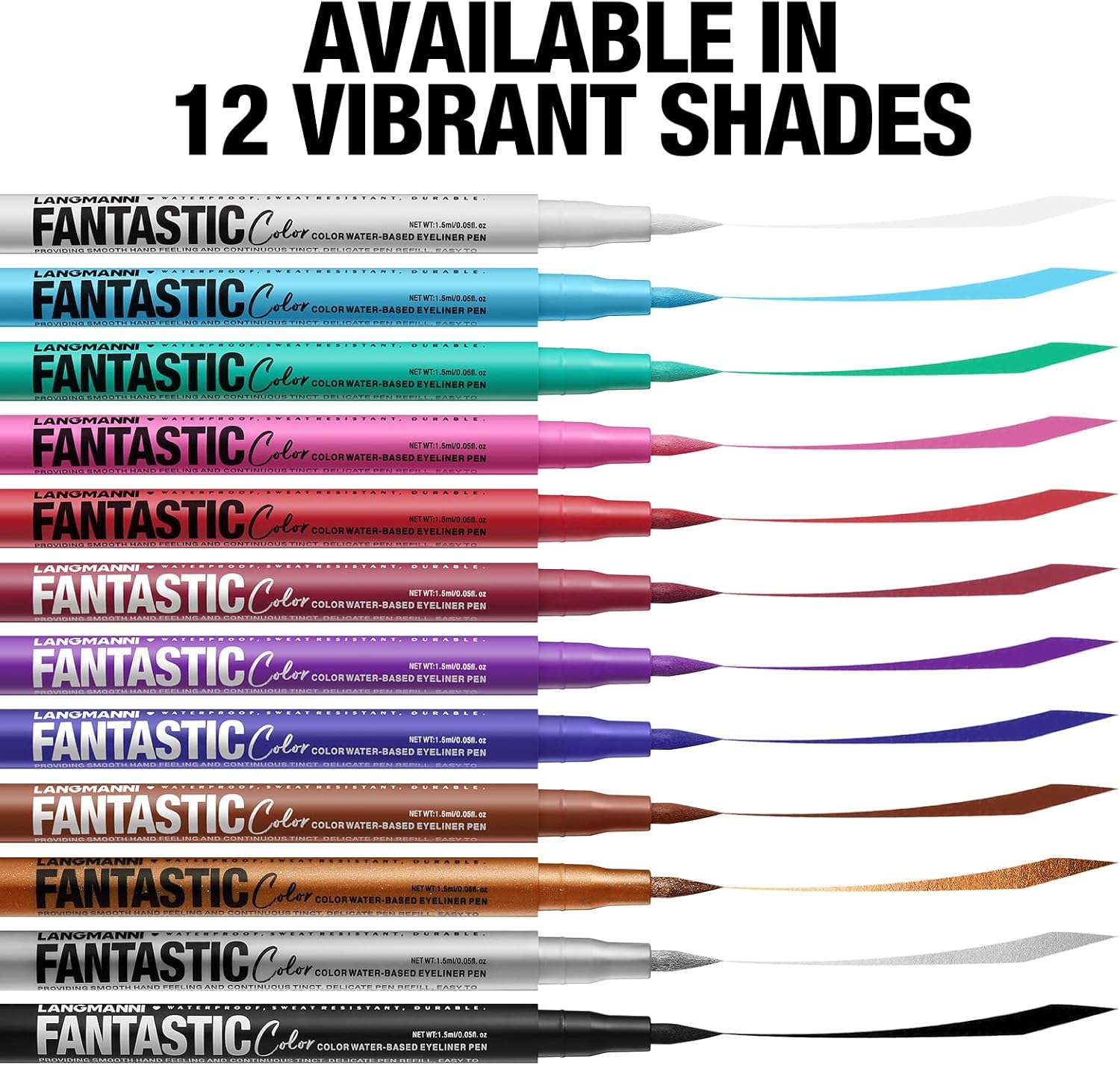 LANGMANNI 12 Colors Matte Liquid Eyeliner Set, Neo... - Image 3