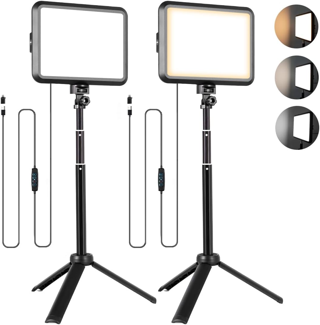 LED Photography Lighting Kit, NiceVeedi 2-Pack 8” ... - Image 2