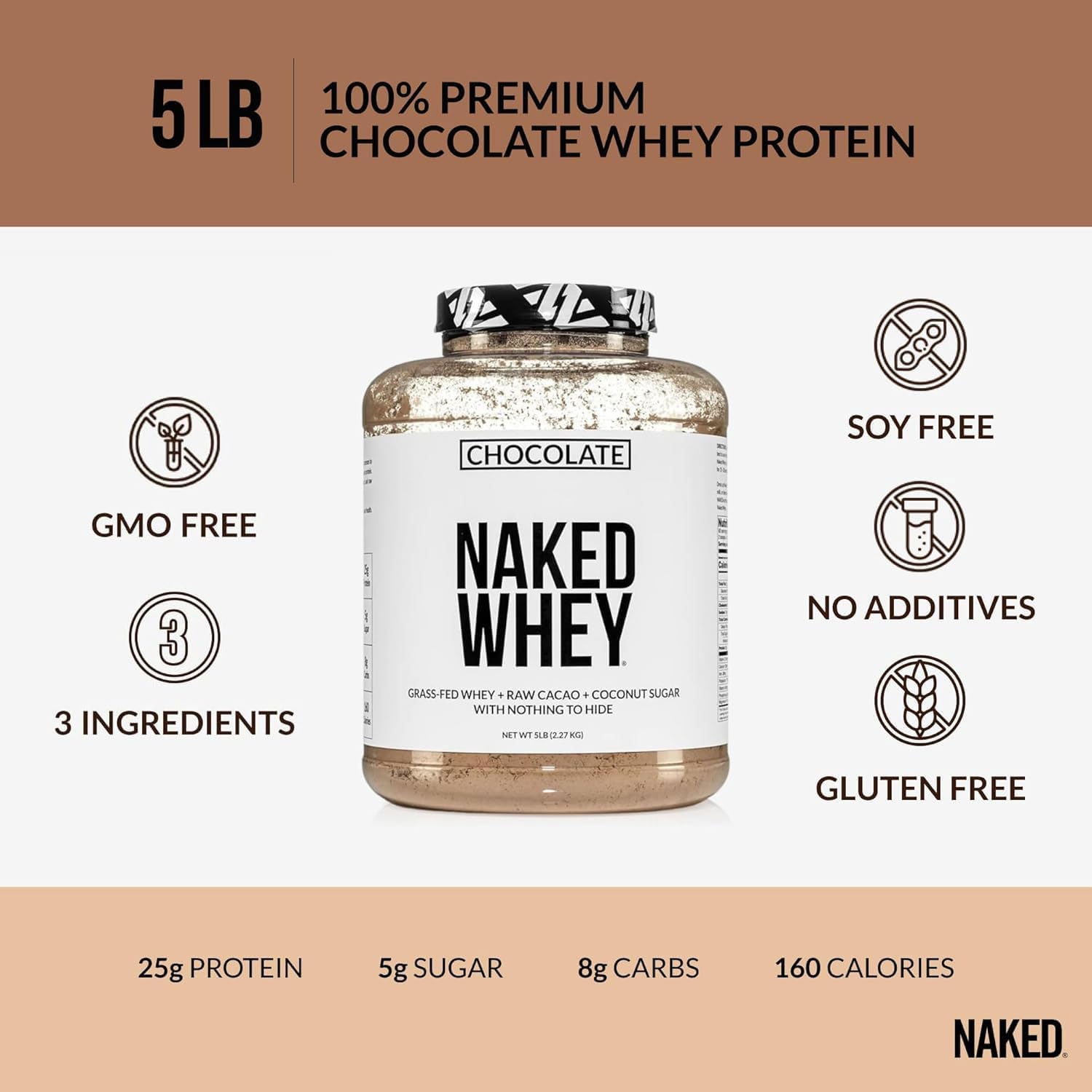 Naked Whey Chocolate Protein - All Natural Grass F... - Image 3