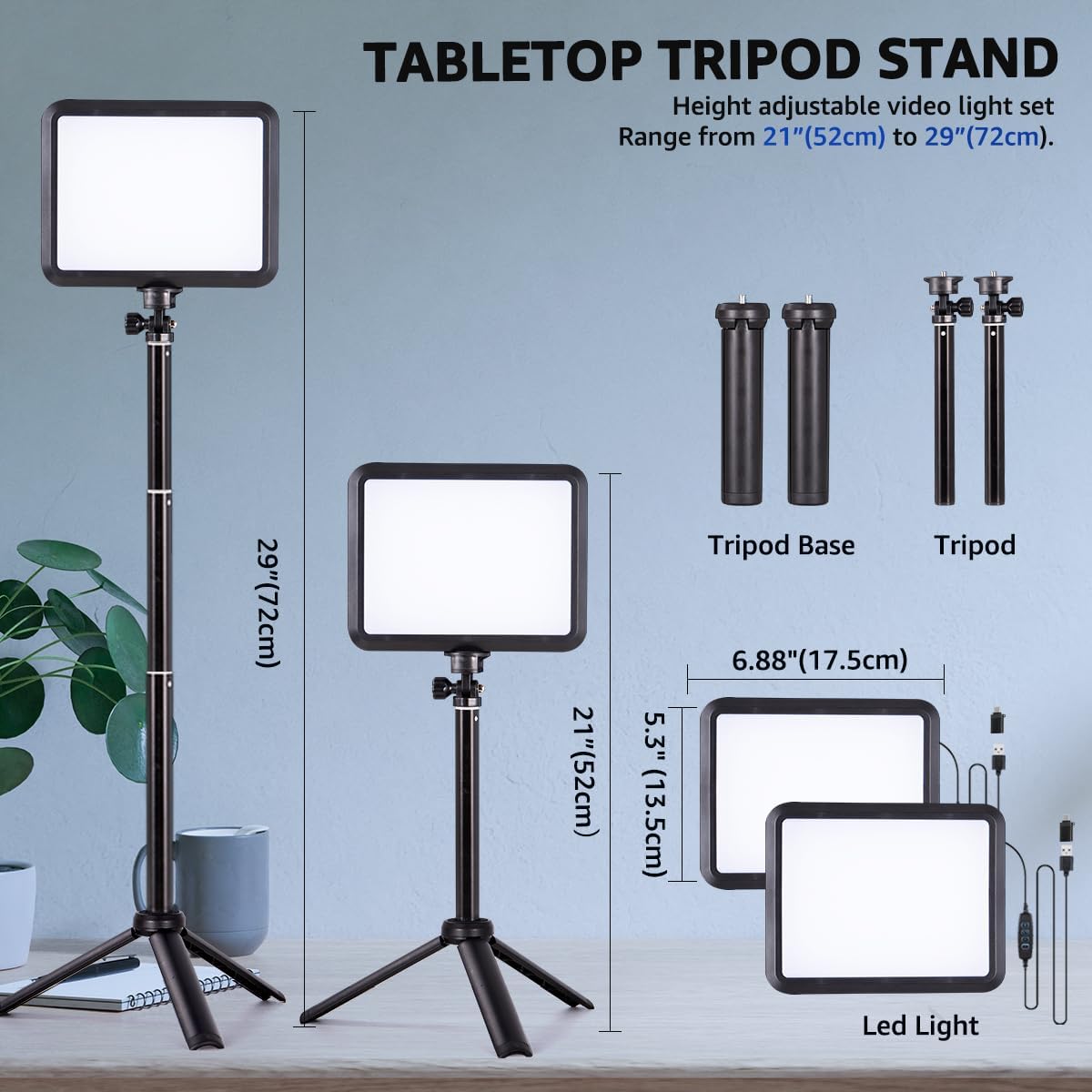 LED Photography Lighting Kit, NiceVeedi 2-Pack 8” ... - Image 4