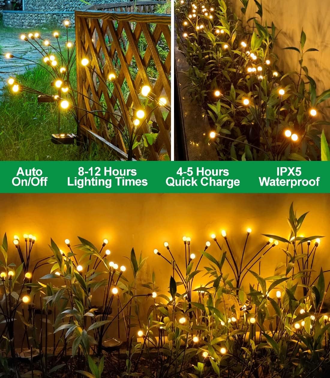 SIOTMERA 4Count Solar Lights Outdoor Waterproof IP... - Image 8