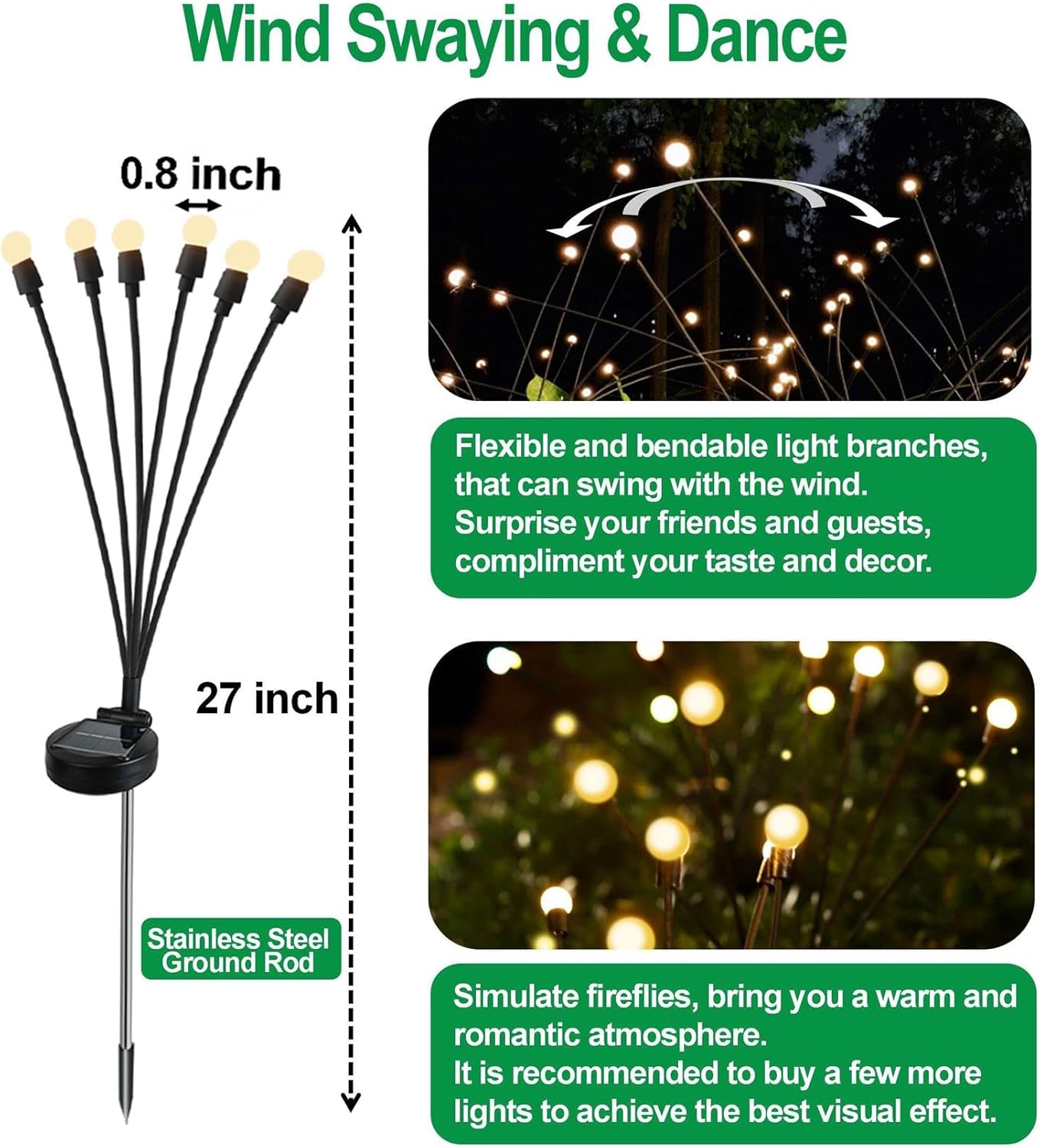 SIOTMERA 4Count Solar Lights Outdoor Waterproof IP... - Image 4