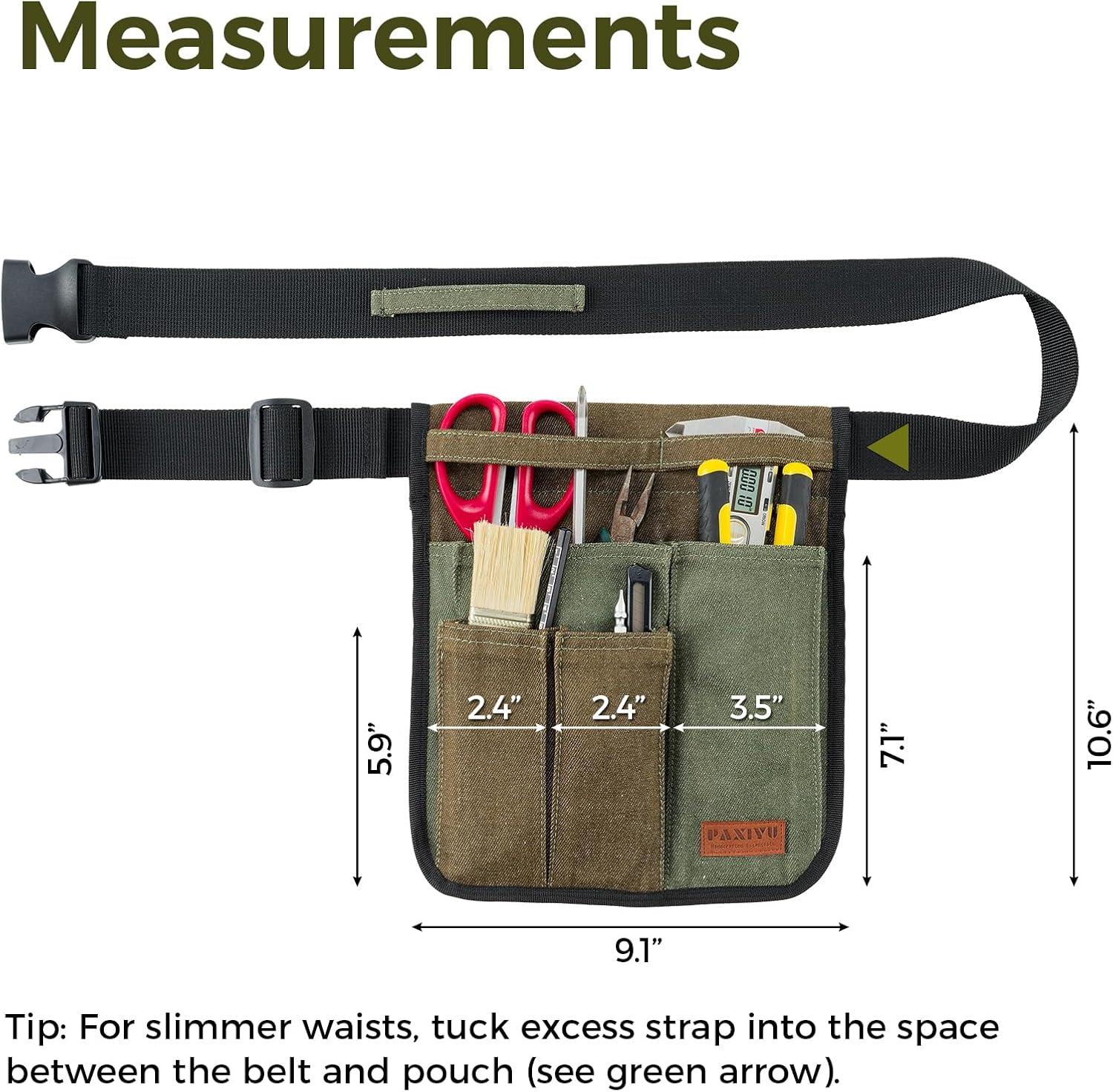 Garden Tool Belt for Men & Women, Denim Slim 4-Poc... - Image 7