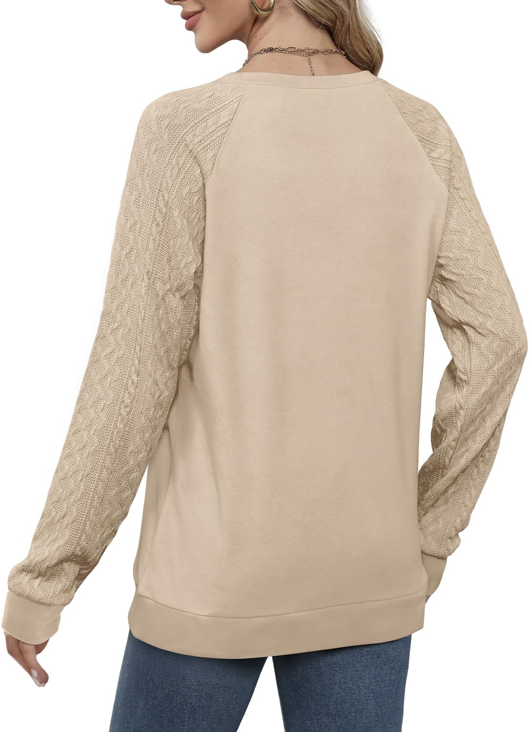 Jescakoo Sweatshirts for Women Fall Sweaters Cable... - Image 4