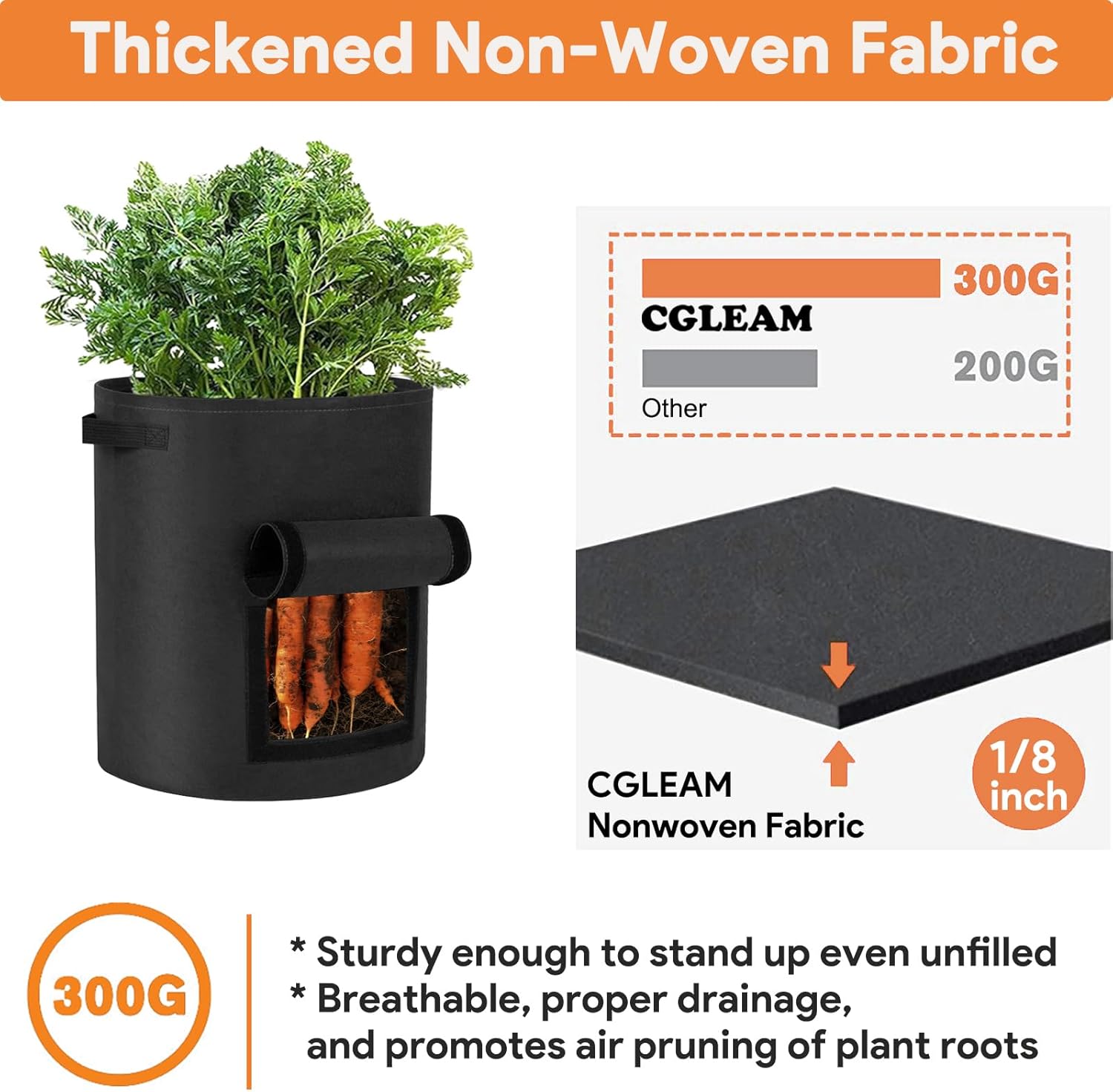 Potato Grow Bags 10 Gallon 4 Pack Fabric Pots Thic... - Image 5