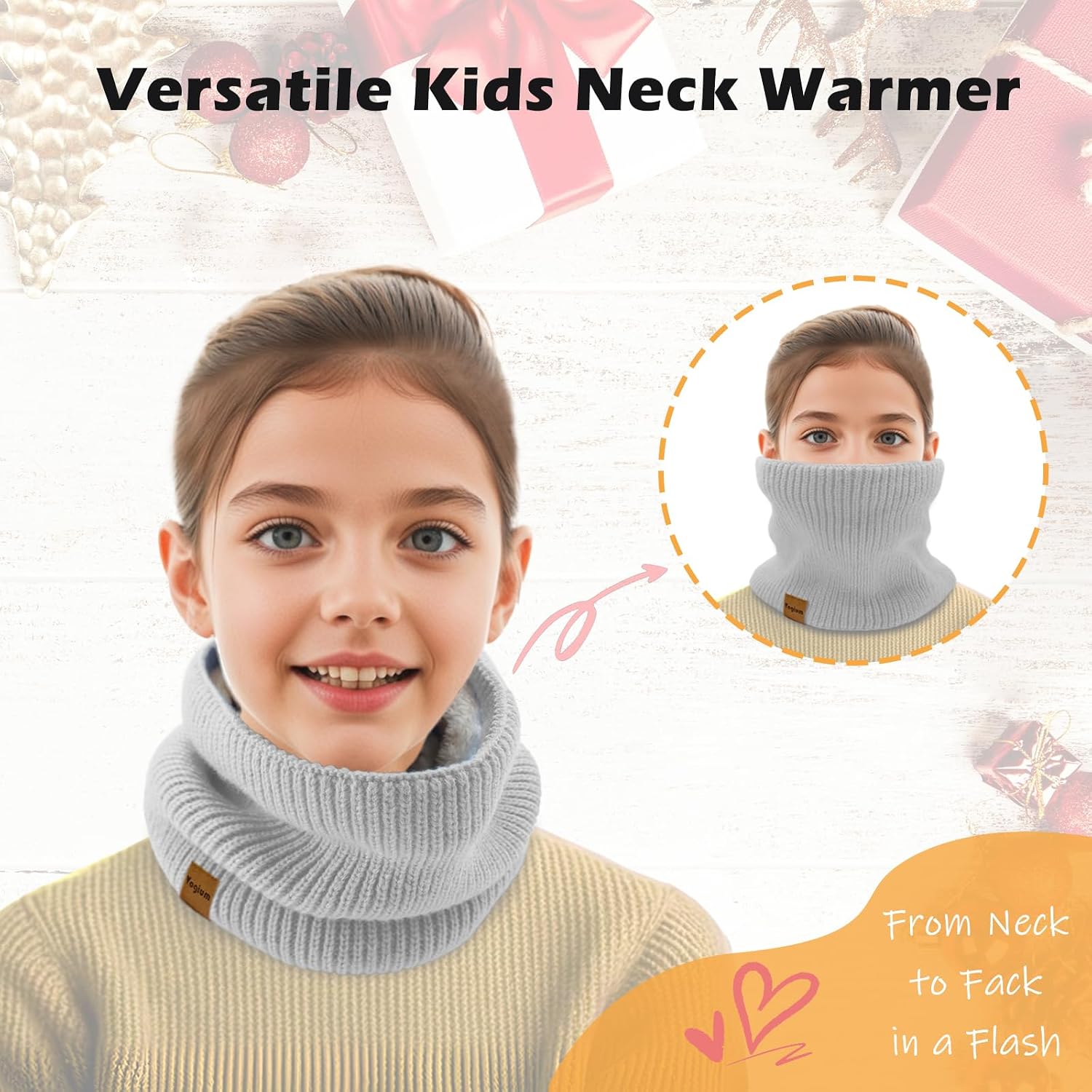 Unisex Kids Fleece-Lined Ribbed Thermal Knit Neck ... - Image 6
