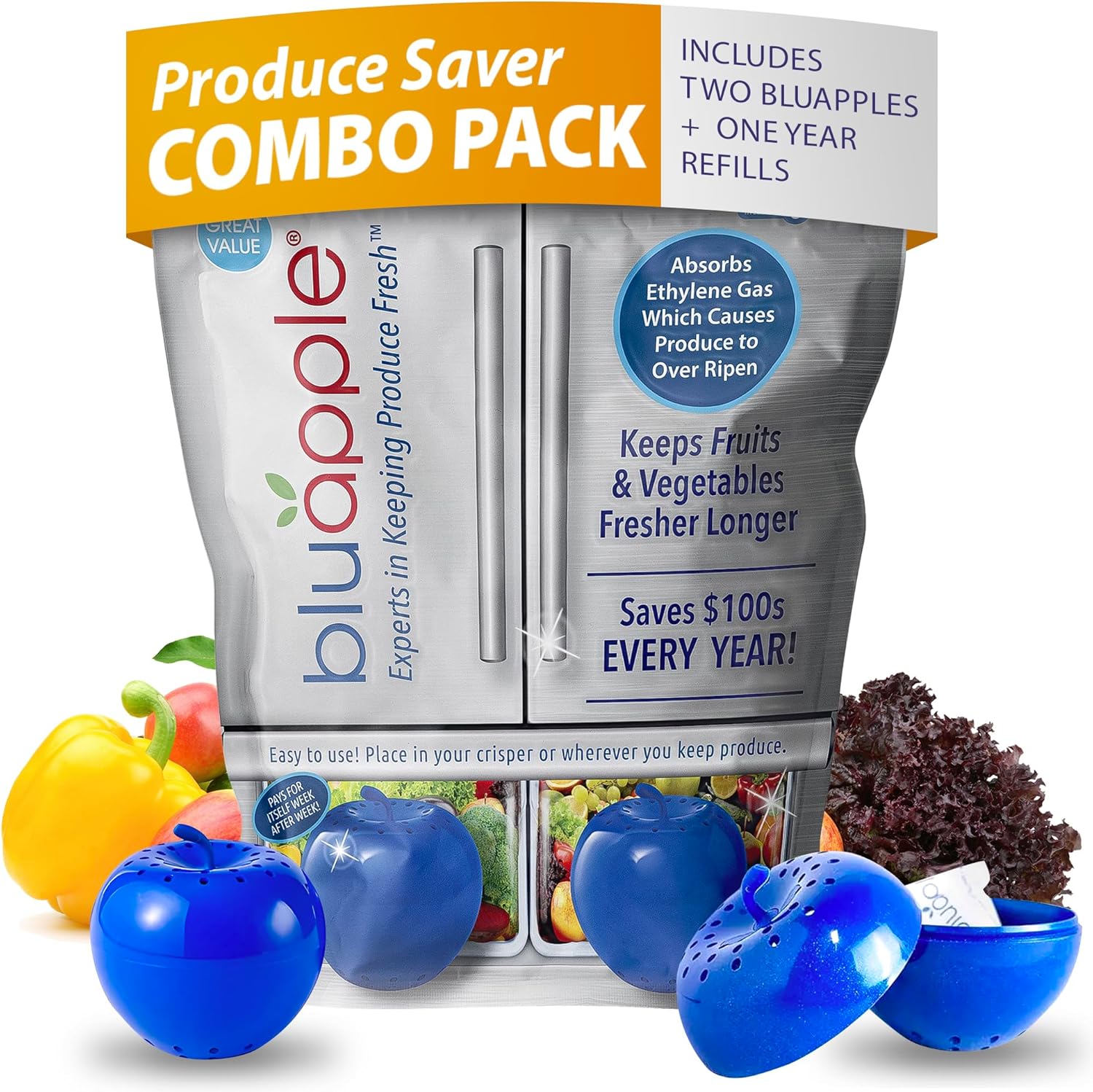 Bluapple Produce Saver Combo Pack - Keeps Fruits &... - Image 2