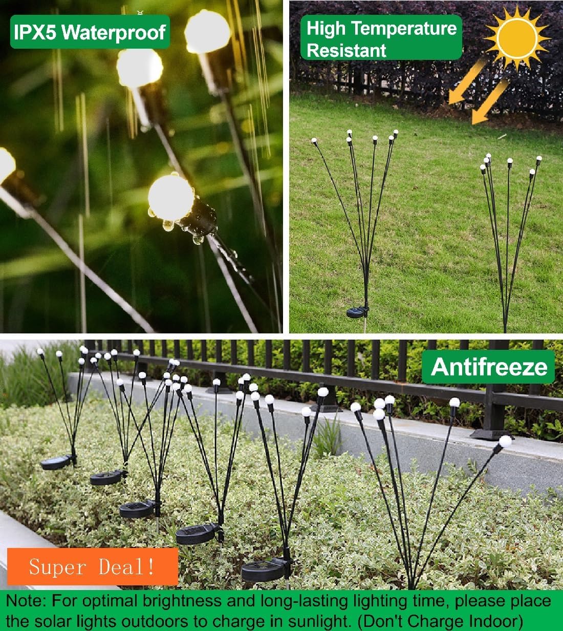 SIOTMERA 4Count Solar Lights Outdoor Waterproof IP... - Image 5