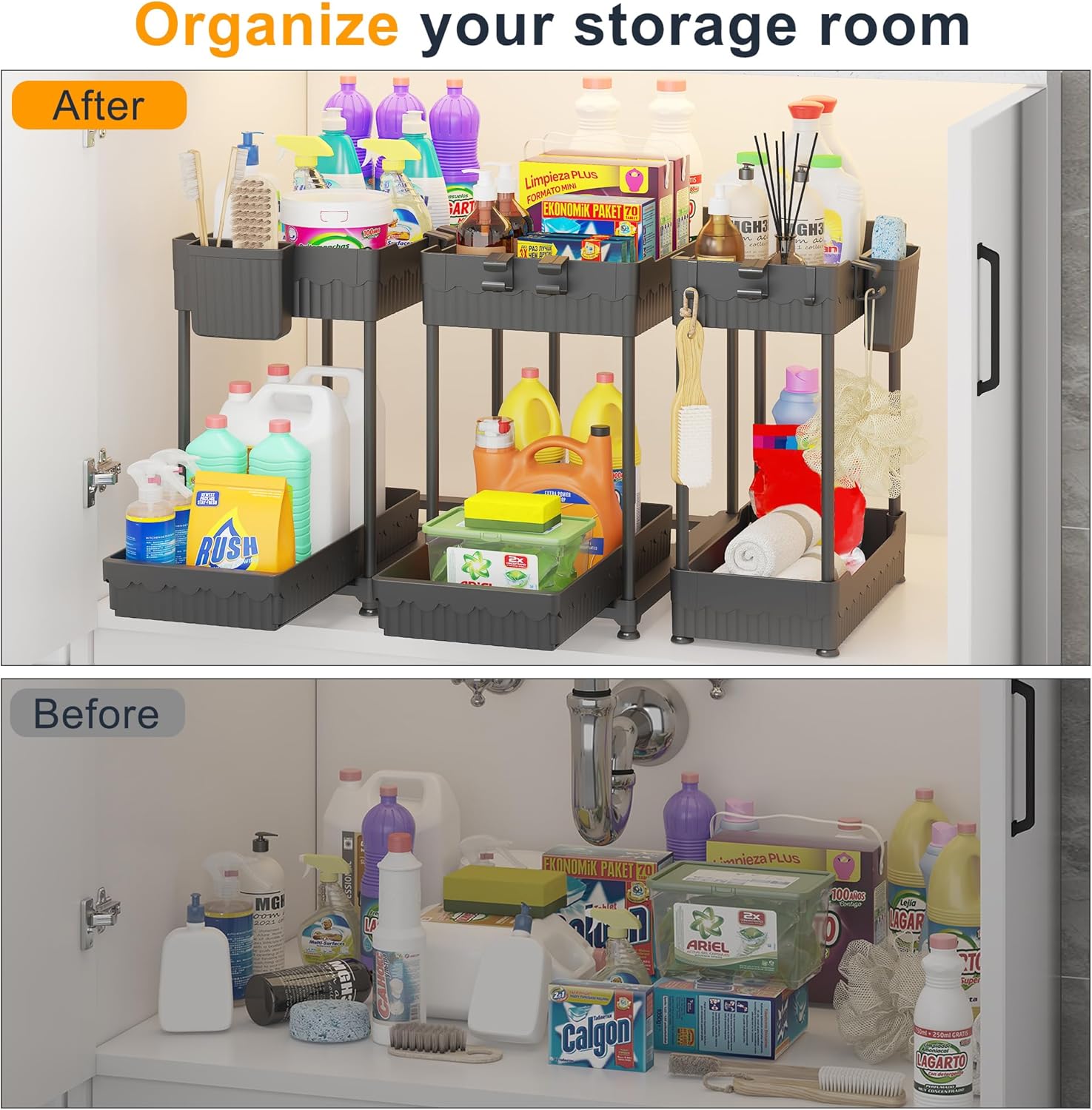Sevenblue Under Sink Organizer 3 Pack, Bathroom Or... - Image 4
