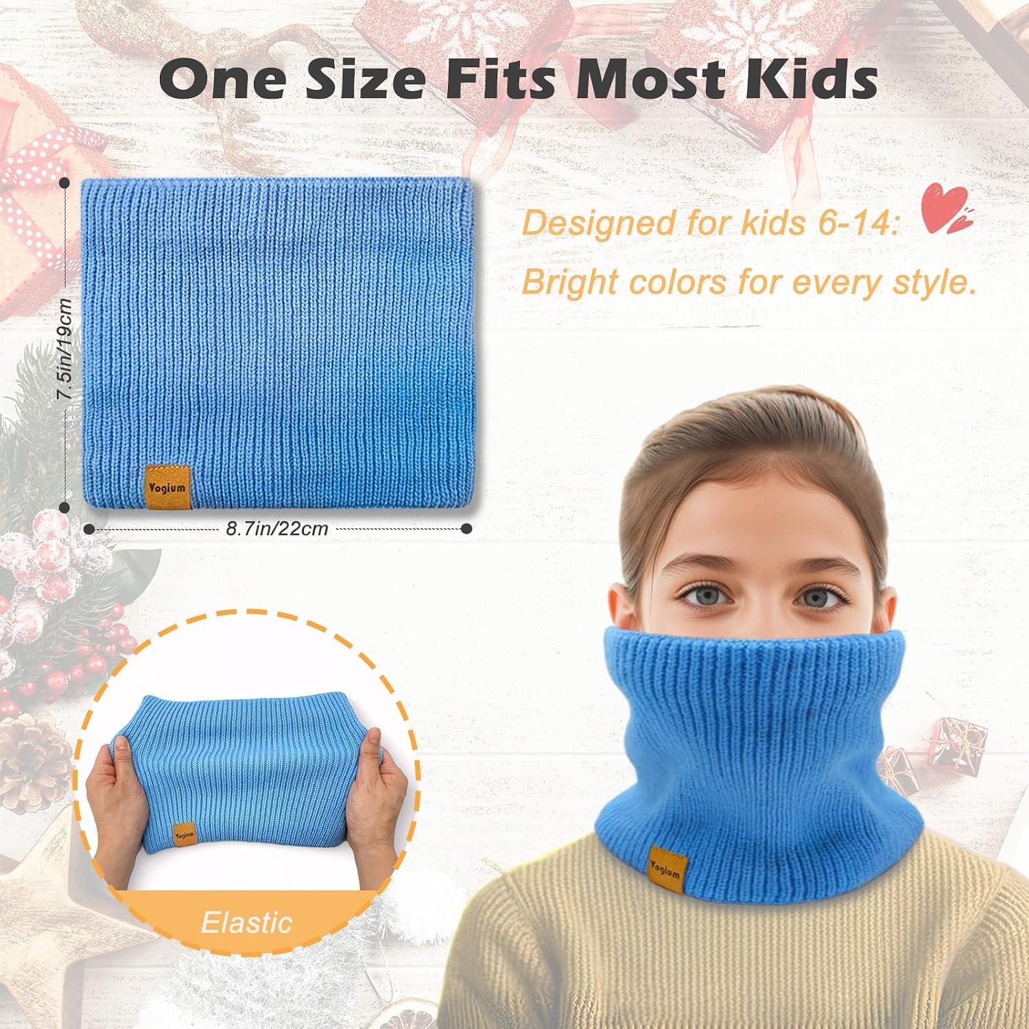 Unisex Kids Fleece-Lined Ribbed Thermal Knit Neck ... - Image 5