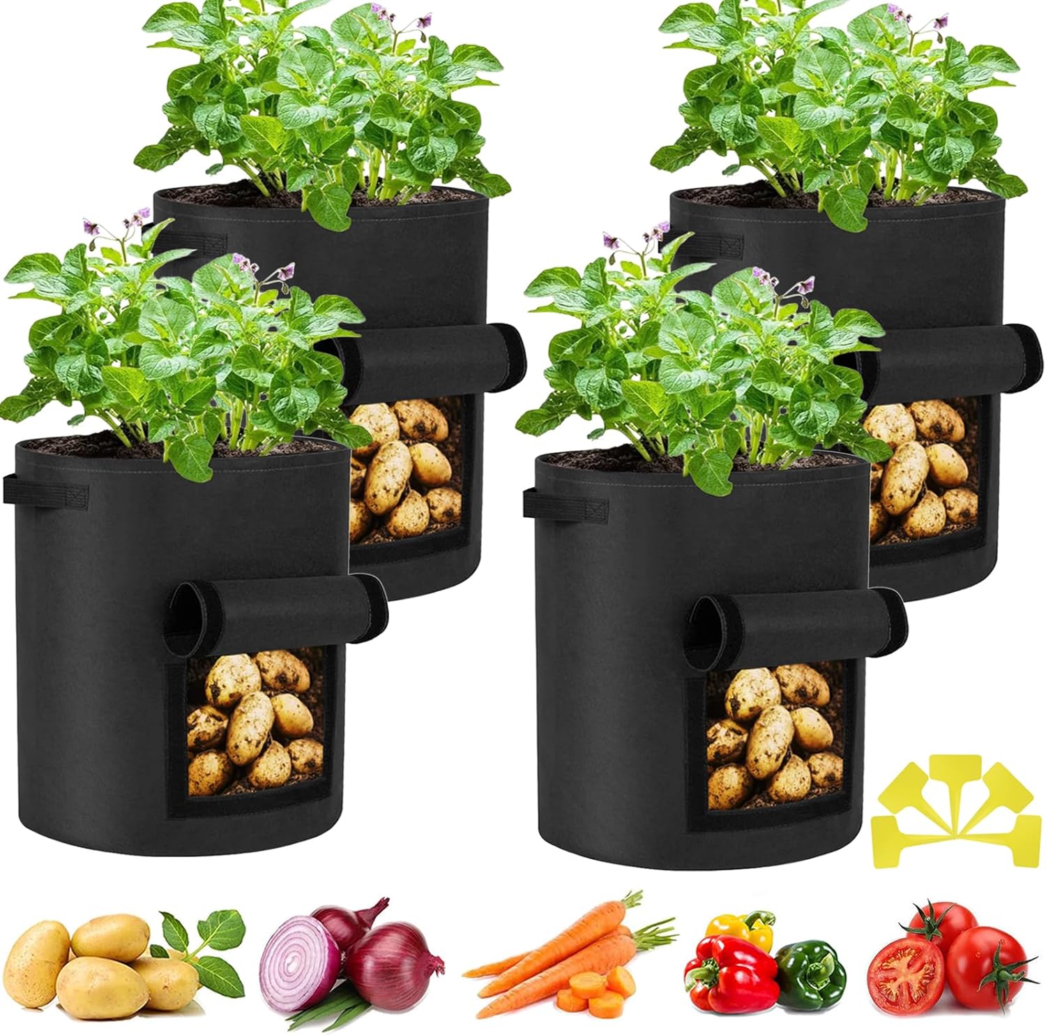 Potato Grow Bags 10 Gallon 4 Pack Fabric Pots Thic... - Image 2