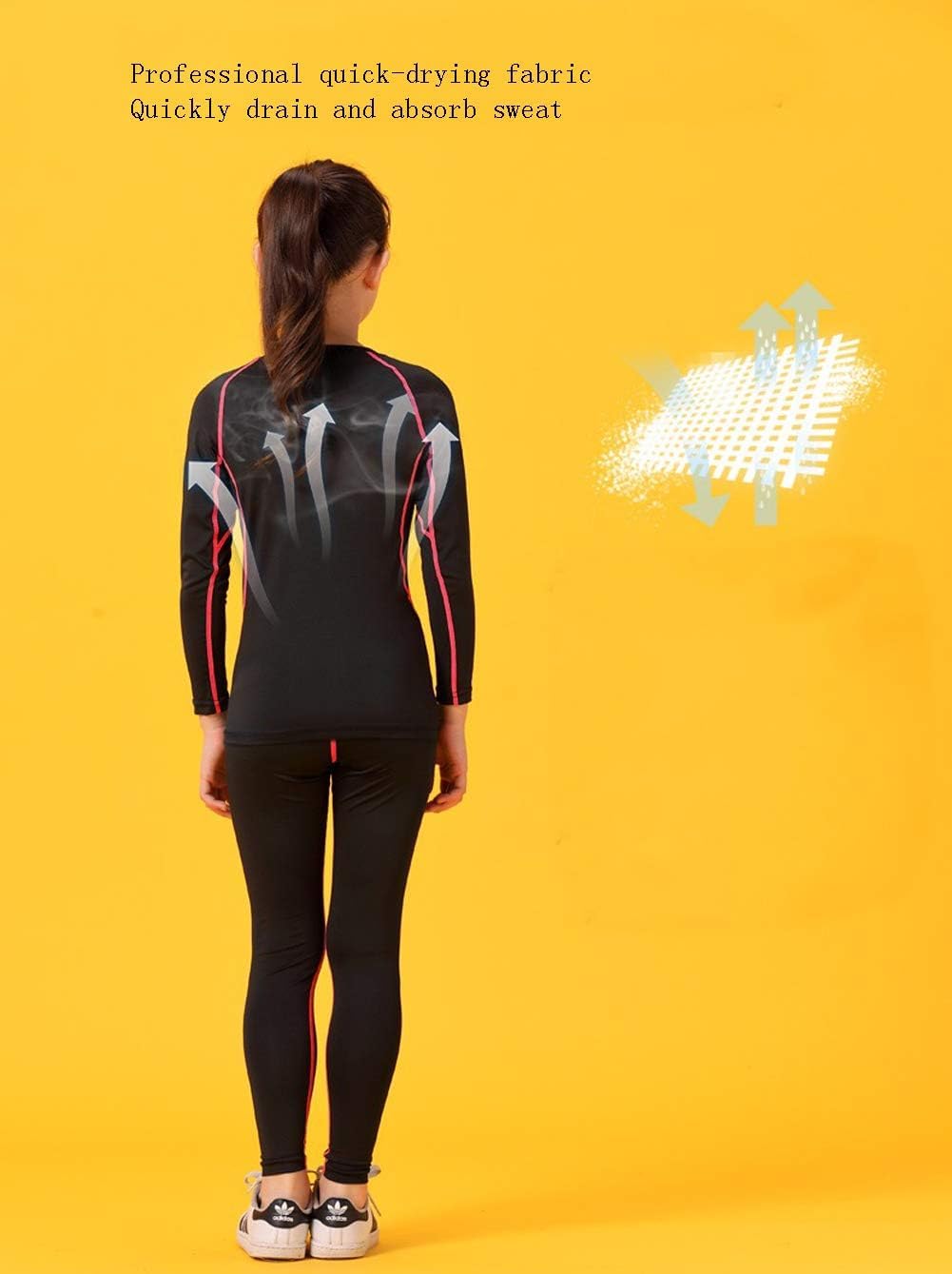 Kids' Girls Compression Base Layer Leggings Set Lo... - Image 3