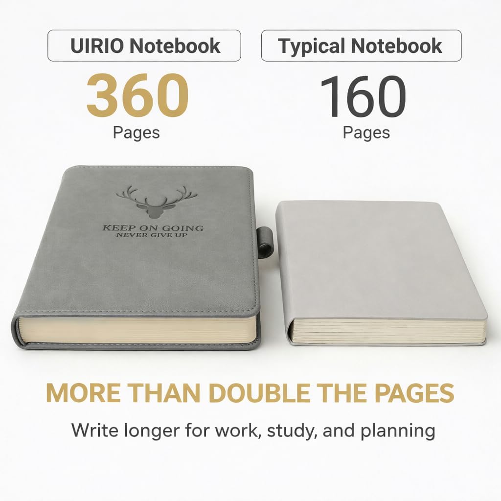 A5 Hardcover Wide Ruled Notebook, 10mm Lined Journ... - Image 3