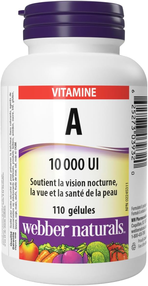 Webber Naturals Vitamin A 10,000 IU, 110 Softgels,... - Image 3