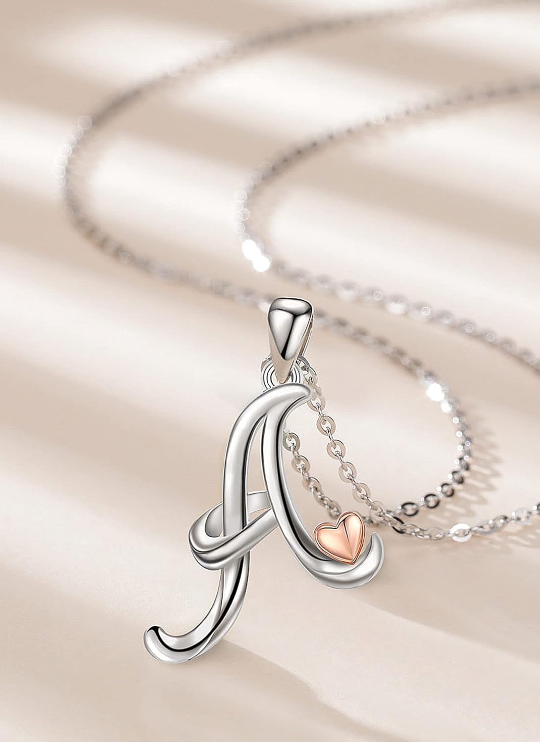 CELESTIA Sterling Silver Initial Necklaces 26 Lett... - Image 3