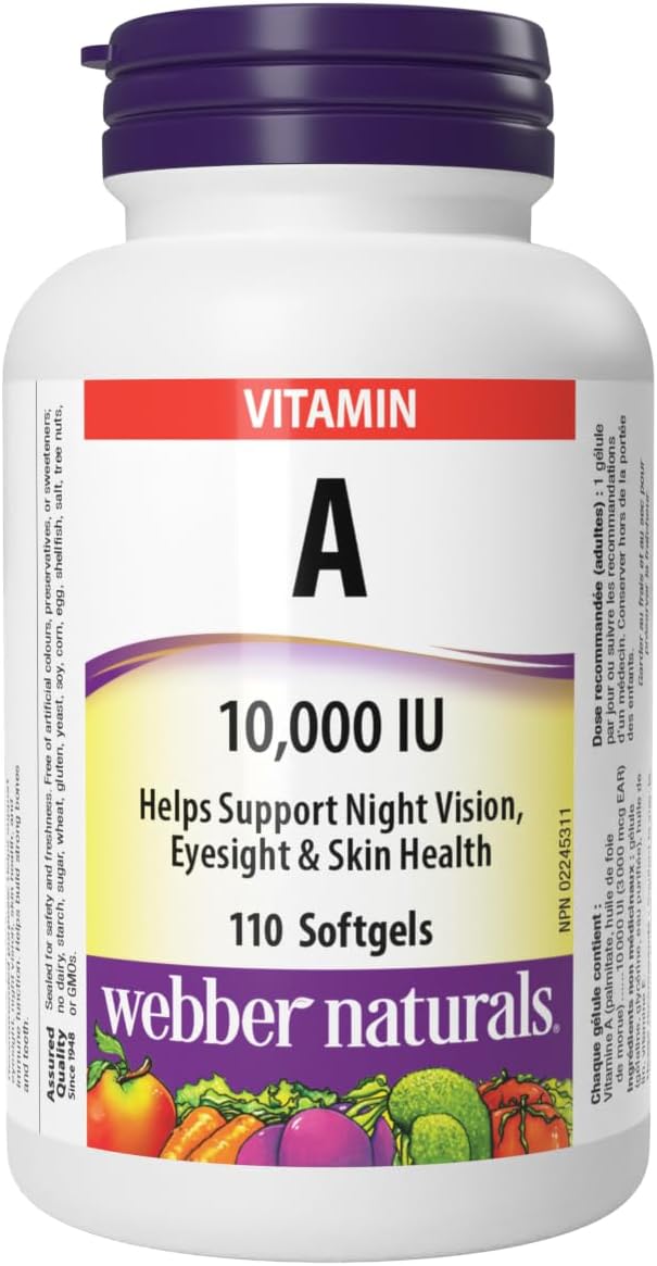 Webber Naturals Vitamin A 10,000 IU, 110 Softgels,... - Image 2