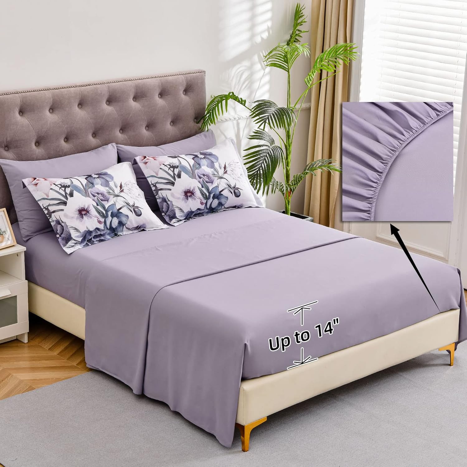 Luxudecor Floral Comforter Set King Size 7 Piece, ... - Image 6