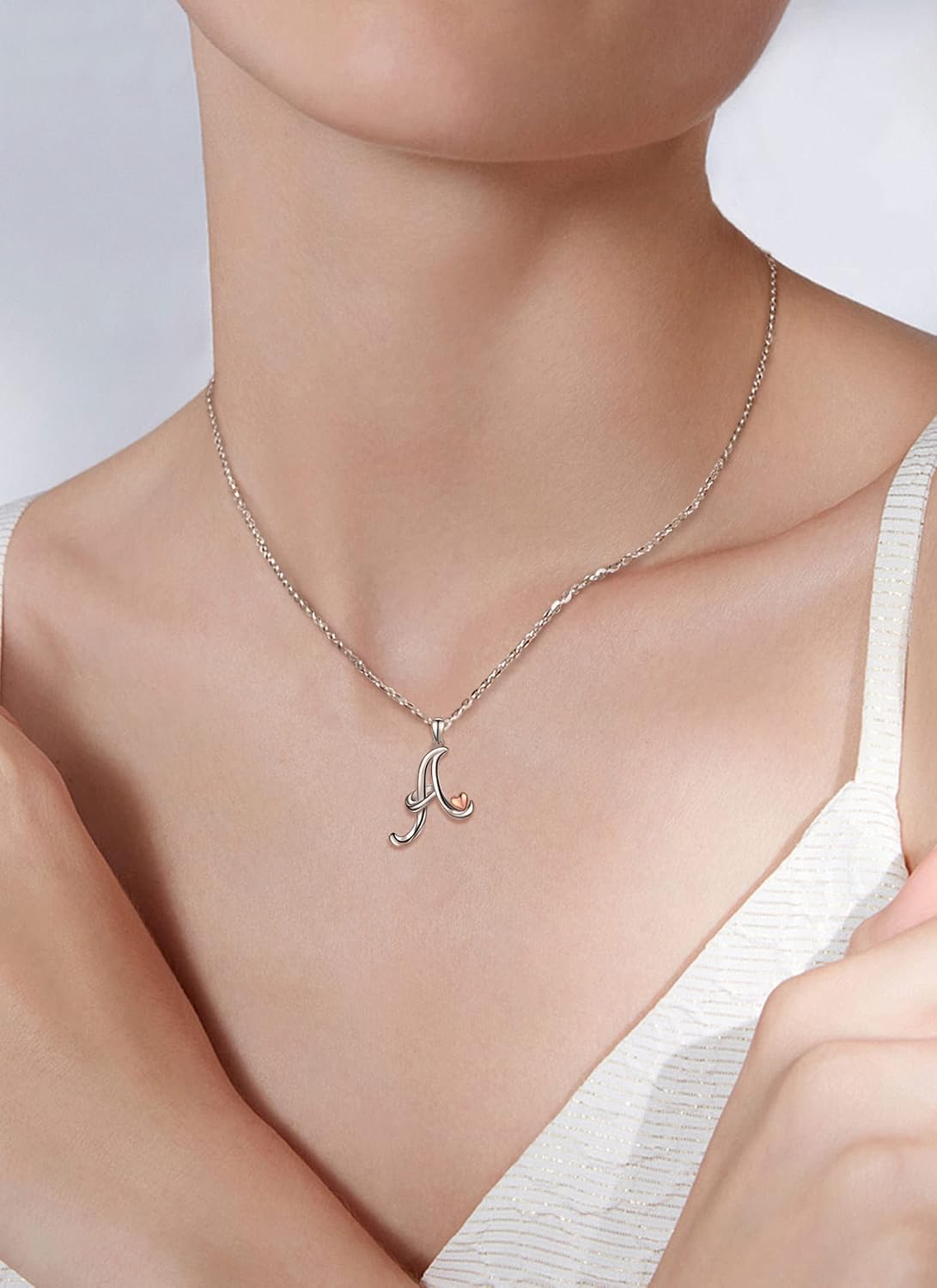 CELESTIA Sterling Silver Initial Necklaces 26 Lett... - Image 6