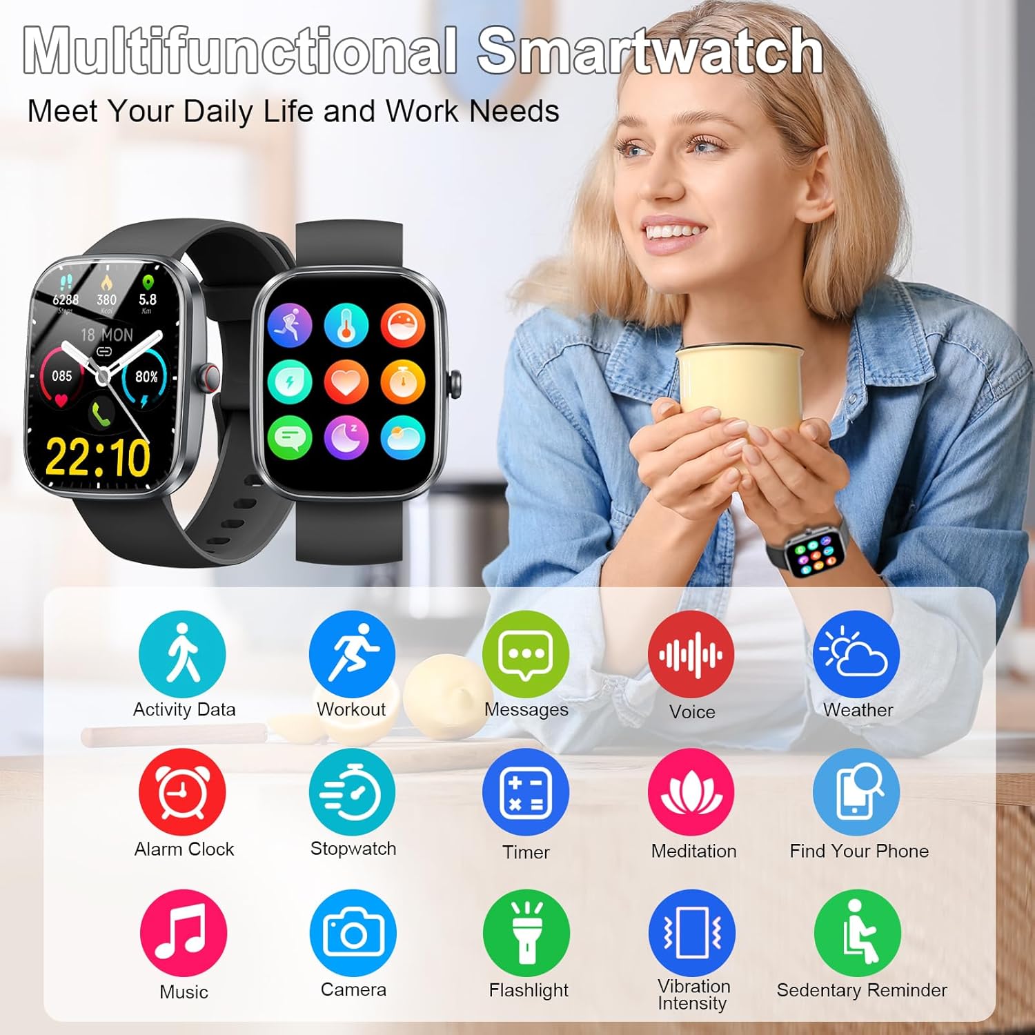 Smart Watch for Women Men, 1.91" HD Screen Smartwa... - Image 7