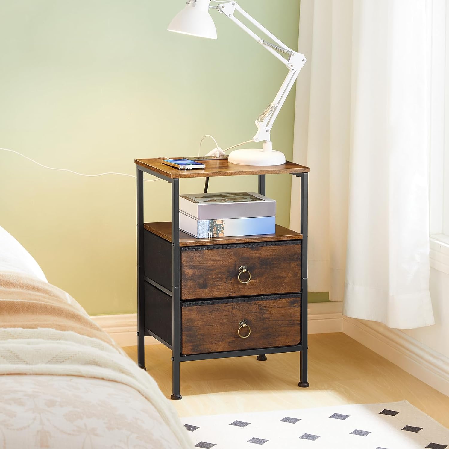 HOOBRO Nightstand with Charging Station, Bedside T... - Image 9