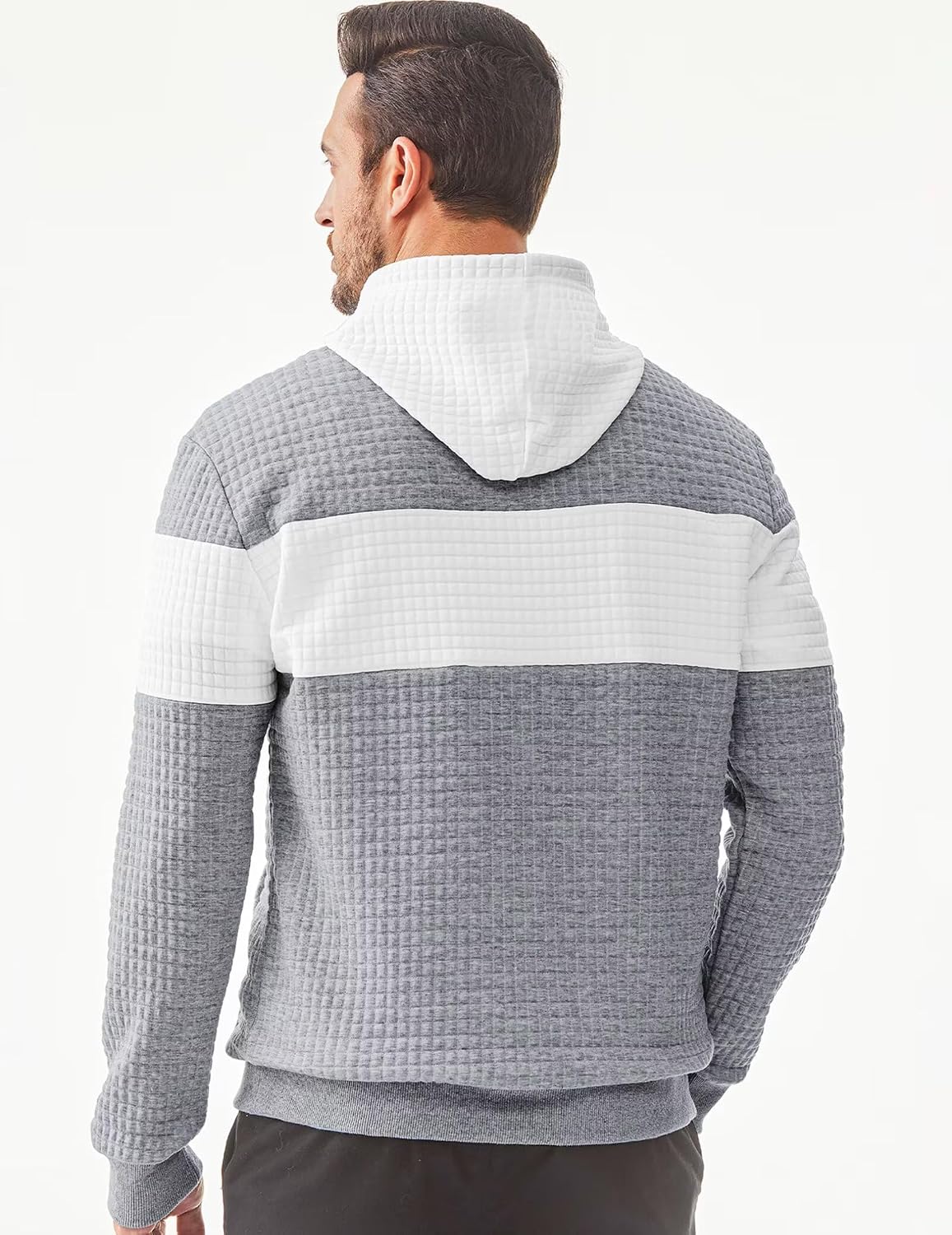JMIERR Men's Hoodies Waffle Sweatshirt with Pocket... - Image 5
