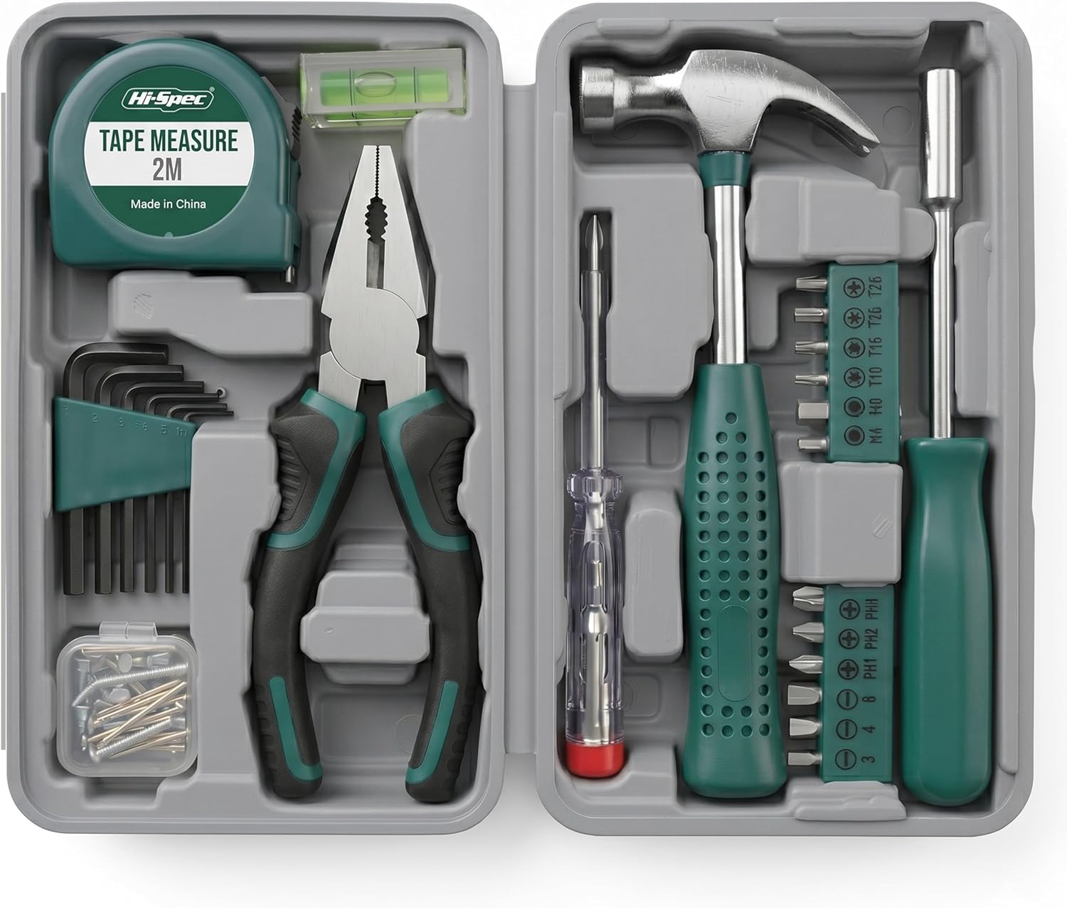 Hi-Spec 25pc Green Small Compact Hand Tool Kit Set... - Image 2