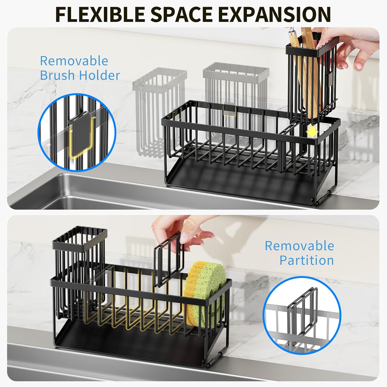 Cisily Kitchen Sink Caddy Organzier with High Brus... - Image 5