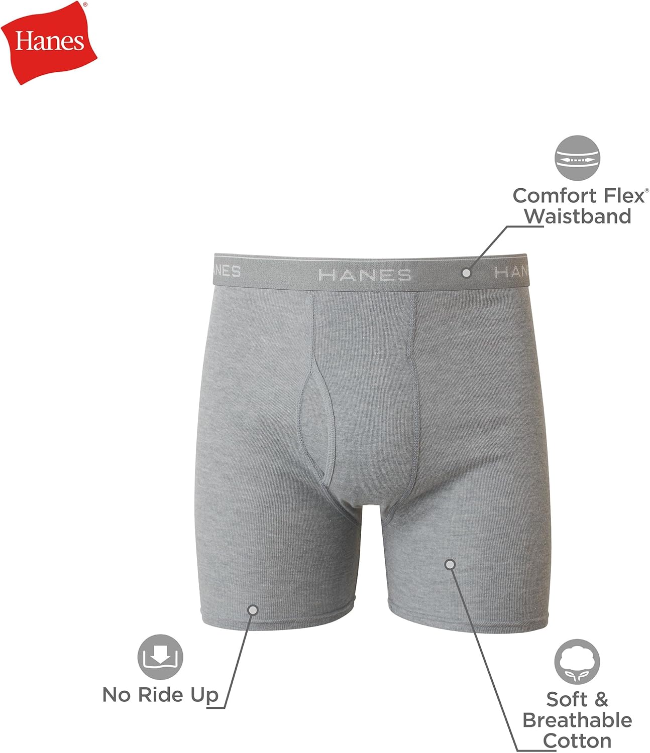 Hanes Men's Underwear Boxer Briefs, Cool Dri Moist... - Image 4