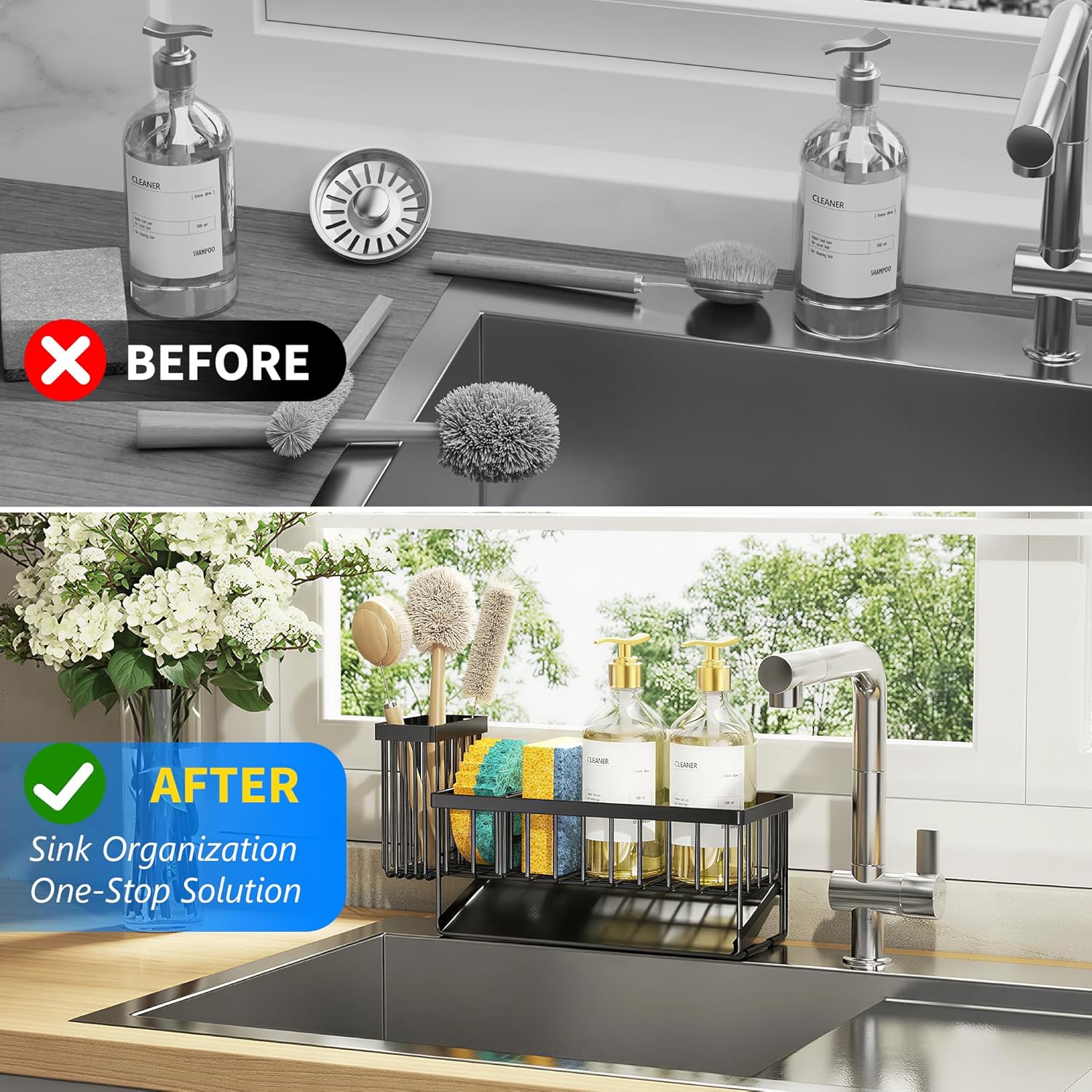 Cisily Kitchen Sink Caddy Organzier with High Brus... - Image 6