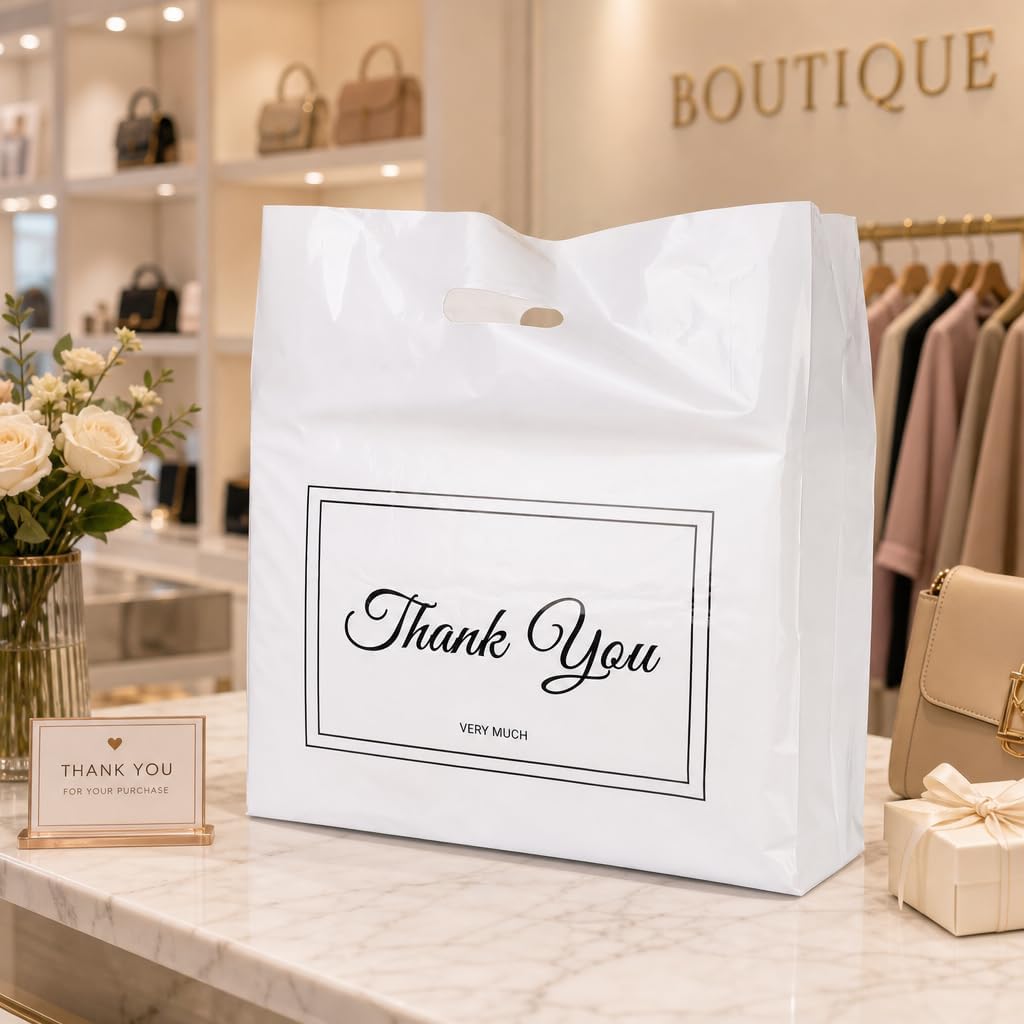 12x15 Inch 100Pcs Thank You Merchandise Bags - Image 4