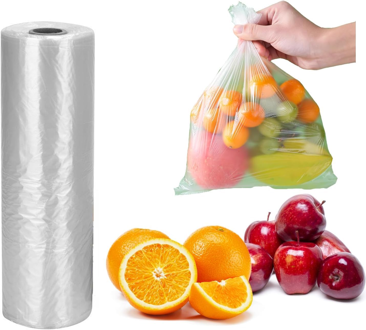 Food Storage Bags, 12”X20” Clear Plastic Produce B...