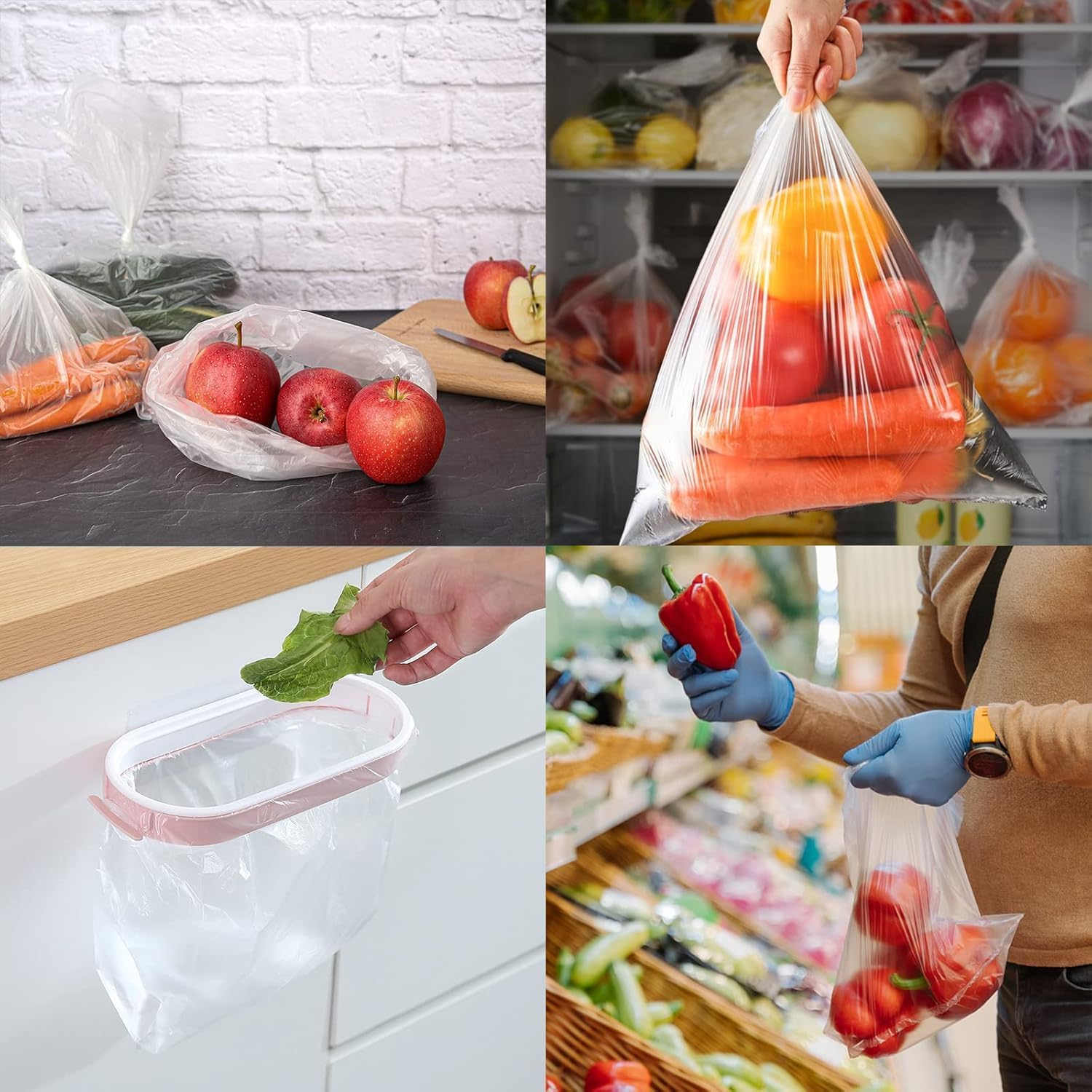 Food Storage Bags, 12”X20” Clear Plastic Produce B... - Image 5