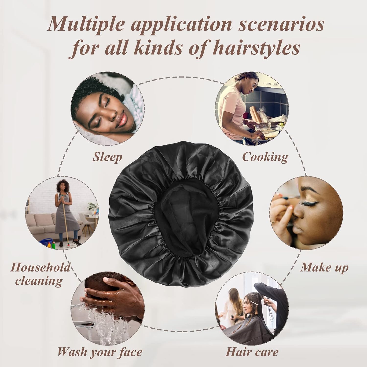 SWEET VIEW Silk Bonnet Satin Bonnet, Silk Hair Wra... - Image 2