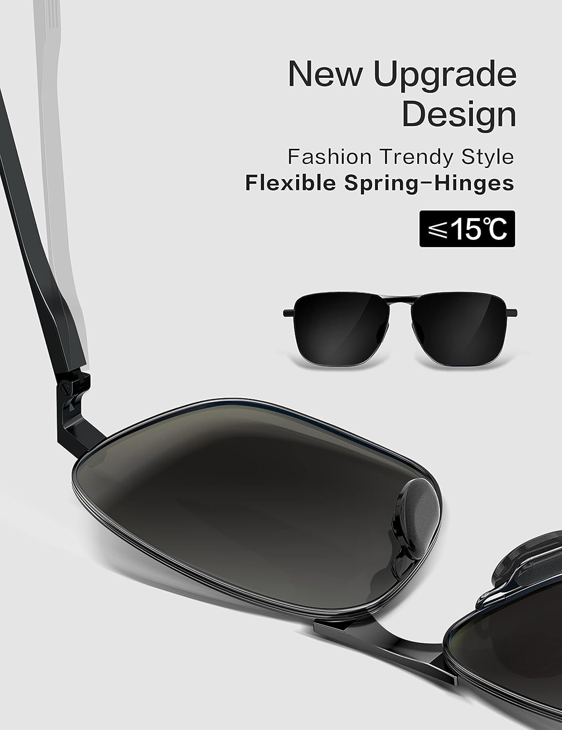 LUENX Aviator Polarized Sunglasses Men Women Recta... - Image 9