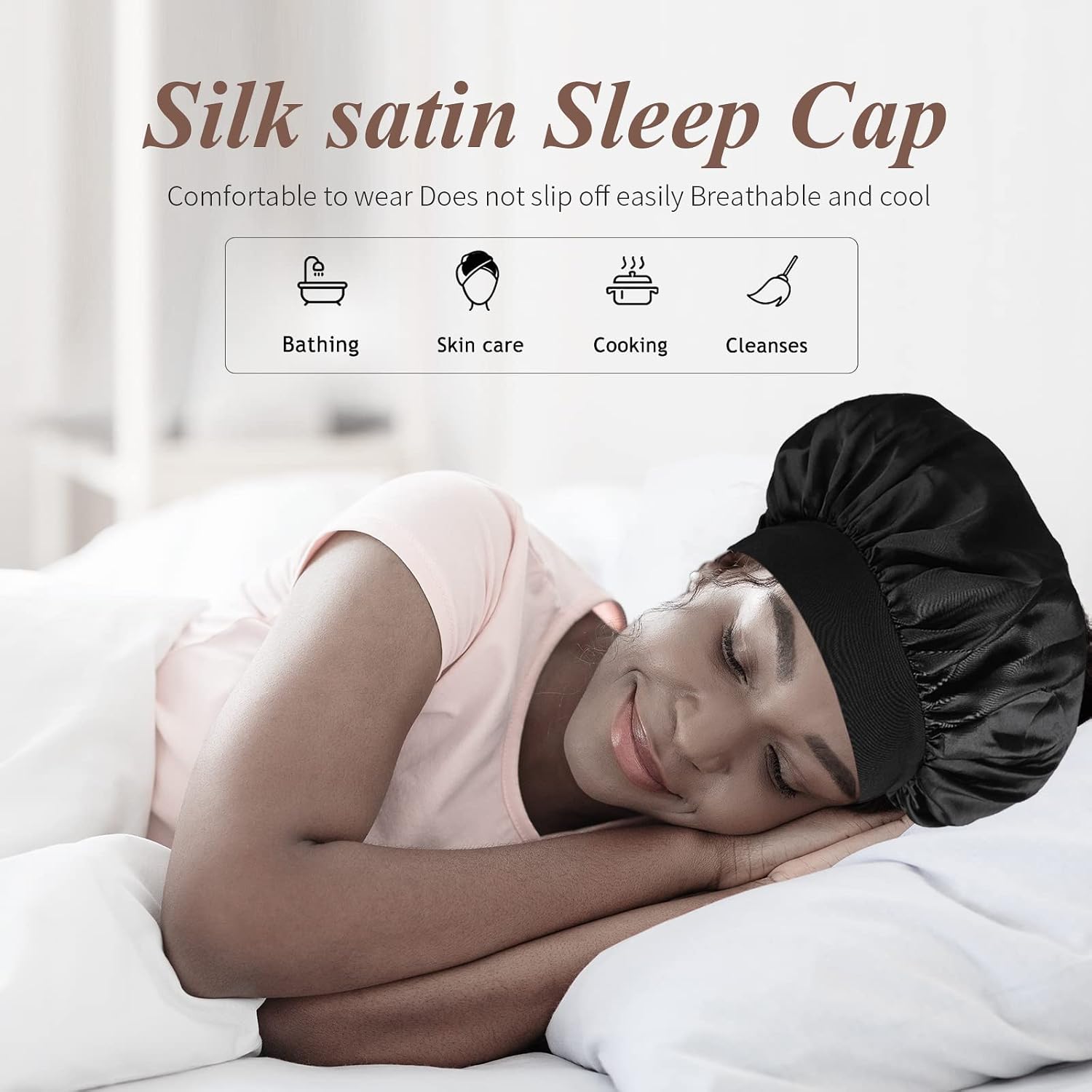 SWEET VIEW Silk Bonnet Satin Bonnet, Silk Hair Wra... - Image 5