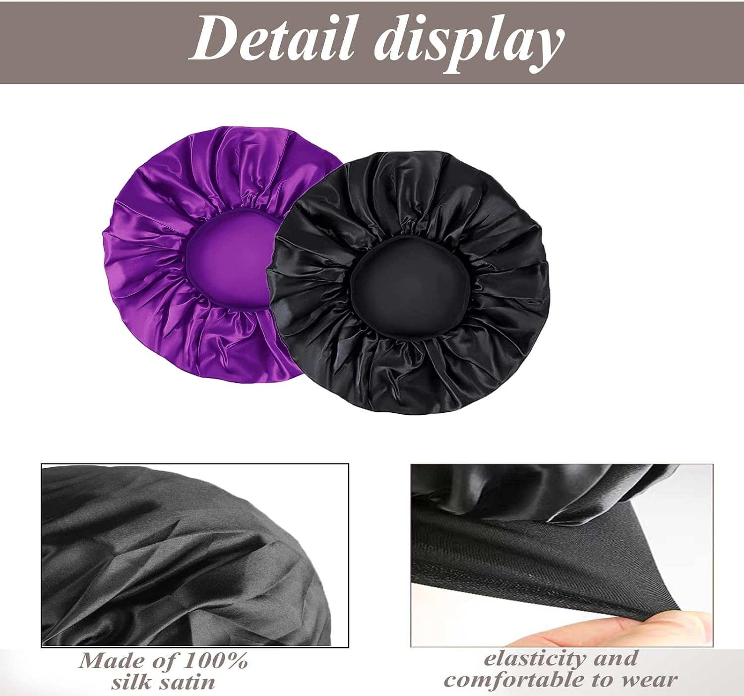 SWEET VIEW Silk Bonnet Satin Bonnet, Silk Hair Wra... - Image 4