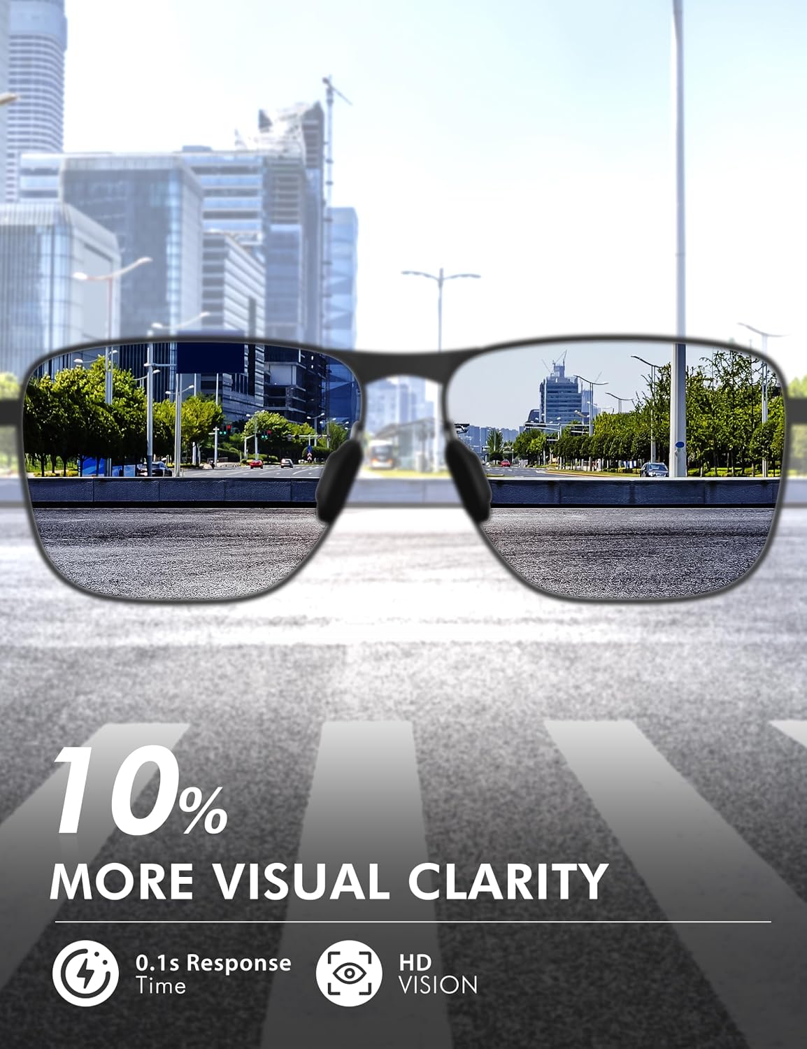 LUENX Aviator Polarized Sunglasses Men Women Recta... - Image 3