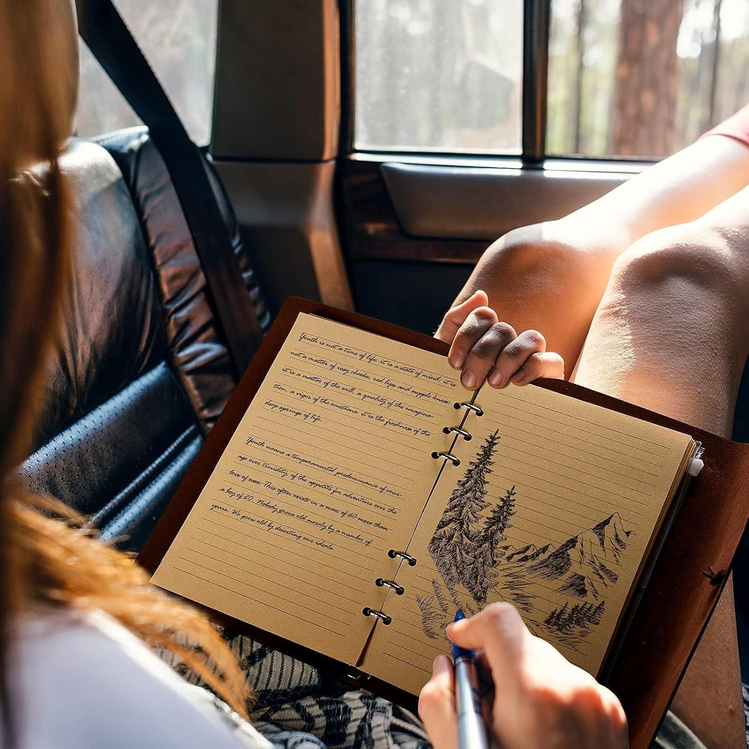 OMEYA Refillable Leather Journal for Women: A5, 10... - Image 6