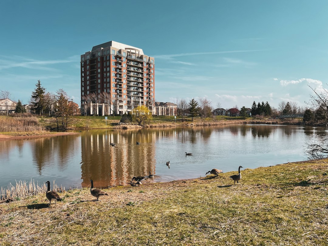 A Canadian apartment building exterior, illustrative stock photo