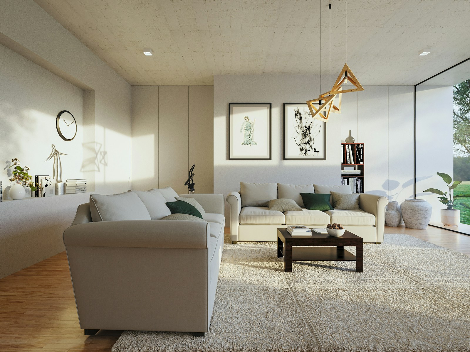 Illustrative stock photo of a living room with natural light, not the specific homes discussed in this story
